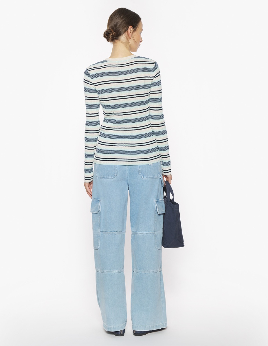 FINE RIB STRIPED CARDIGAN - 5