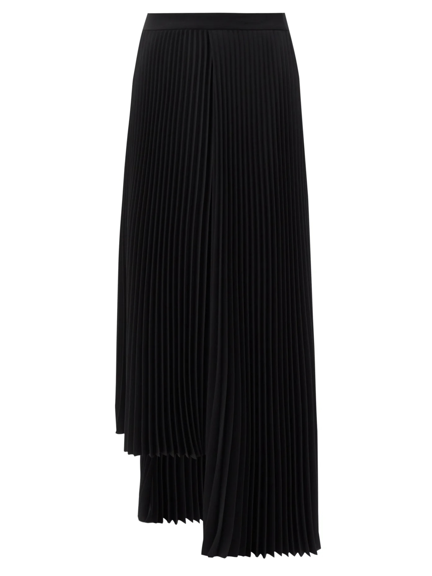 Pleated asymmetric crepe skirt - 1