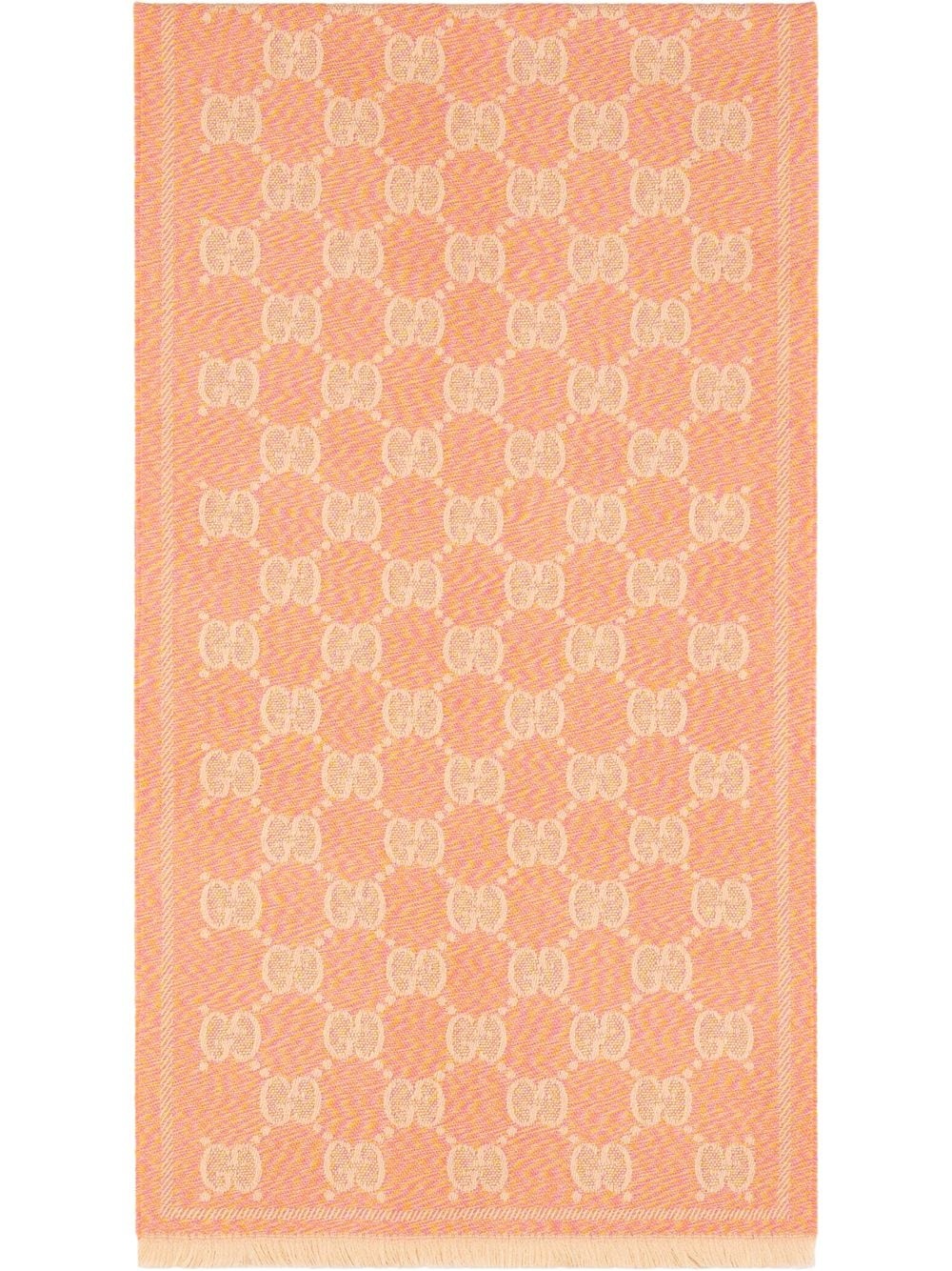 GG jacquard fringed scarf - 3