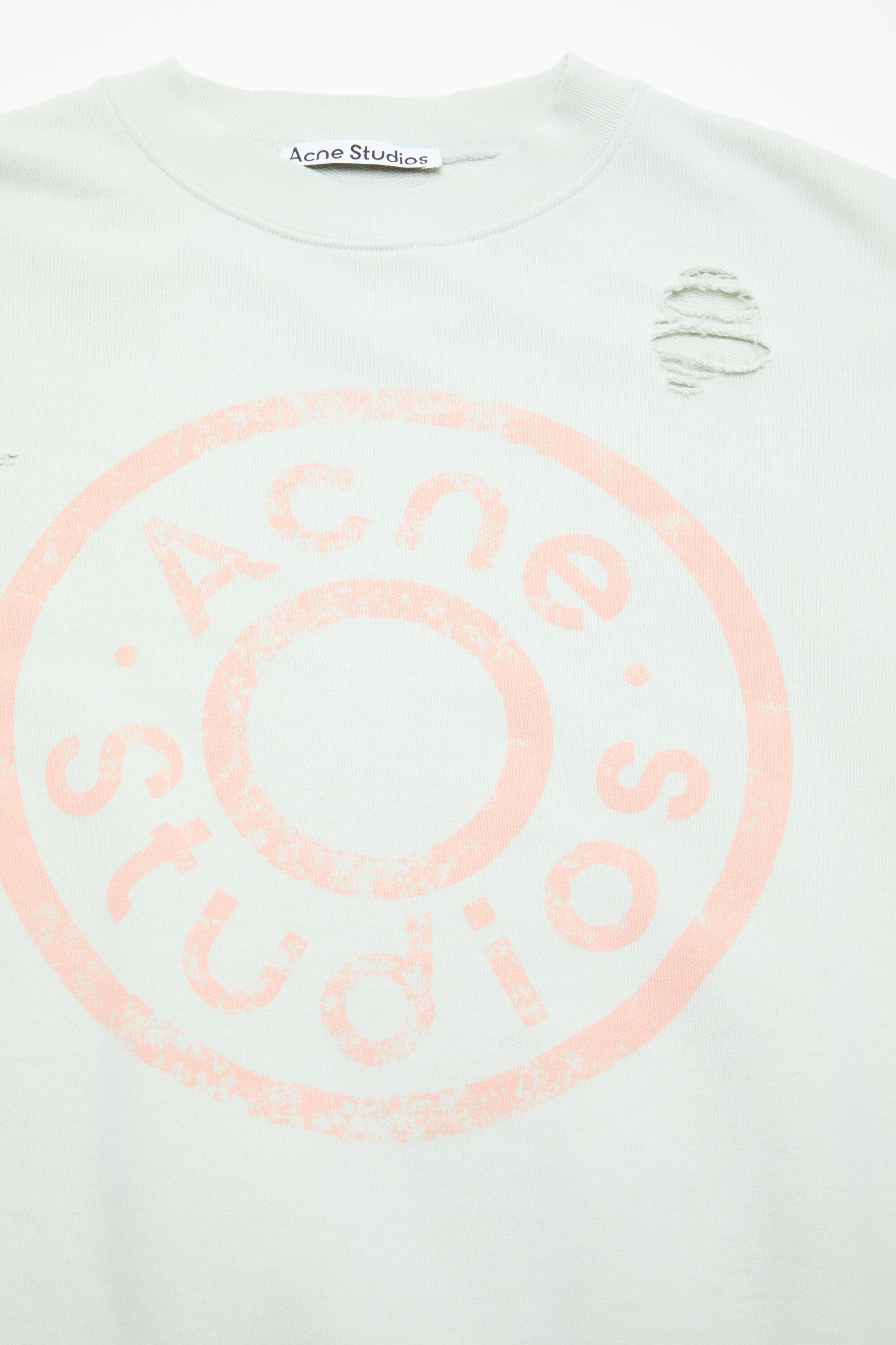 Distressed crewneck sweatshirt - Ice blue - 3