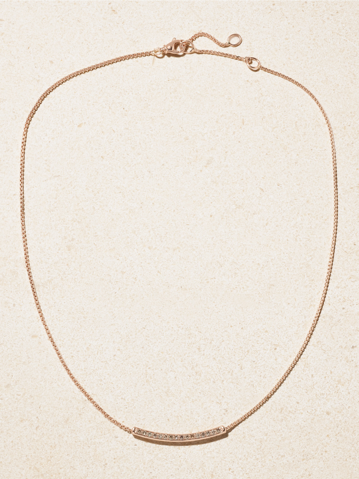 Petite Pavé 18-karat Rose Gold Diamond Necklace - 4