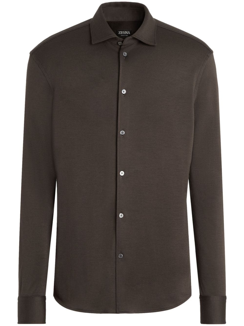 long-sleeve point-collar shirt - 1