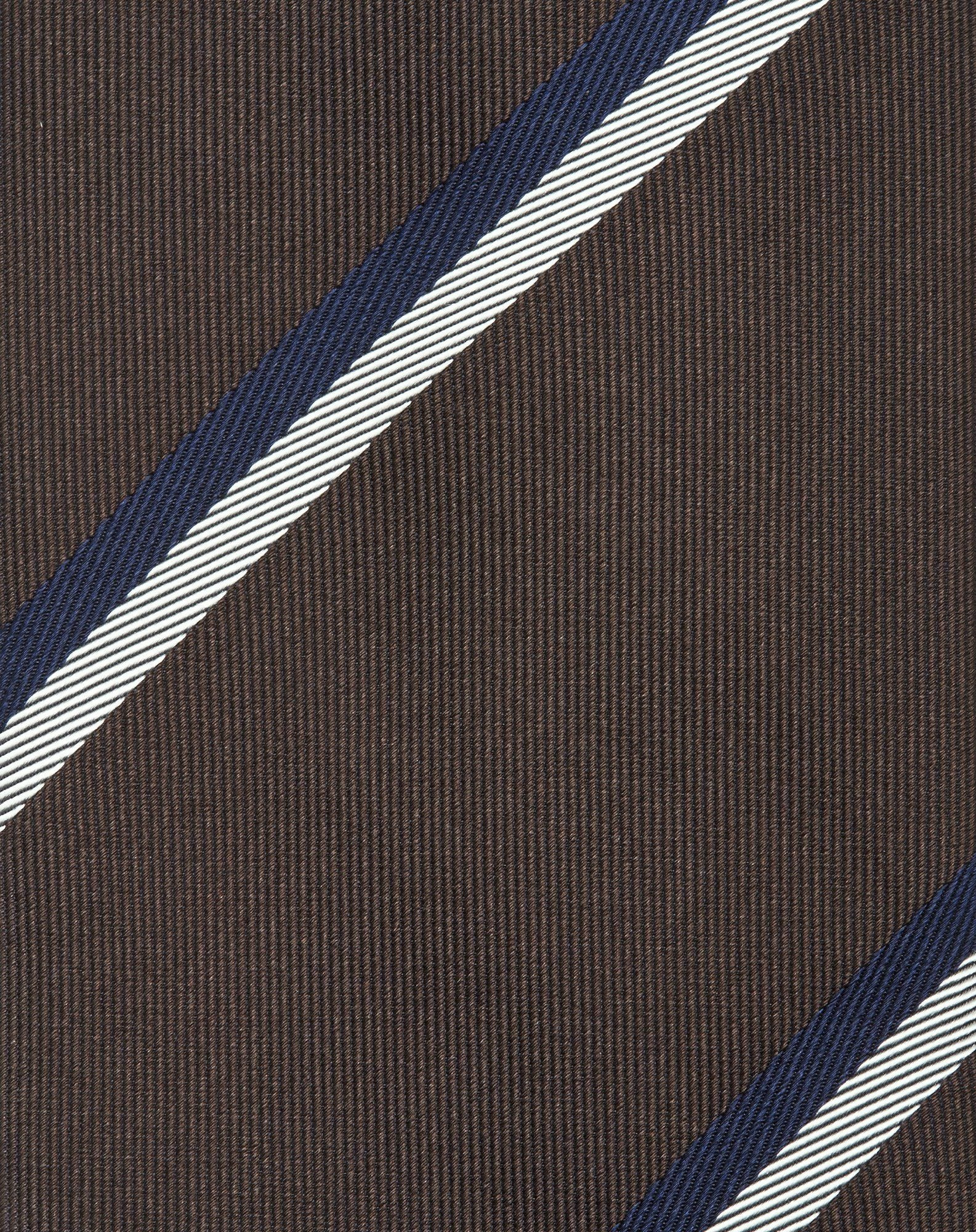 Brown regimental jacquard silk tie - 4