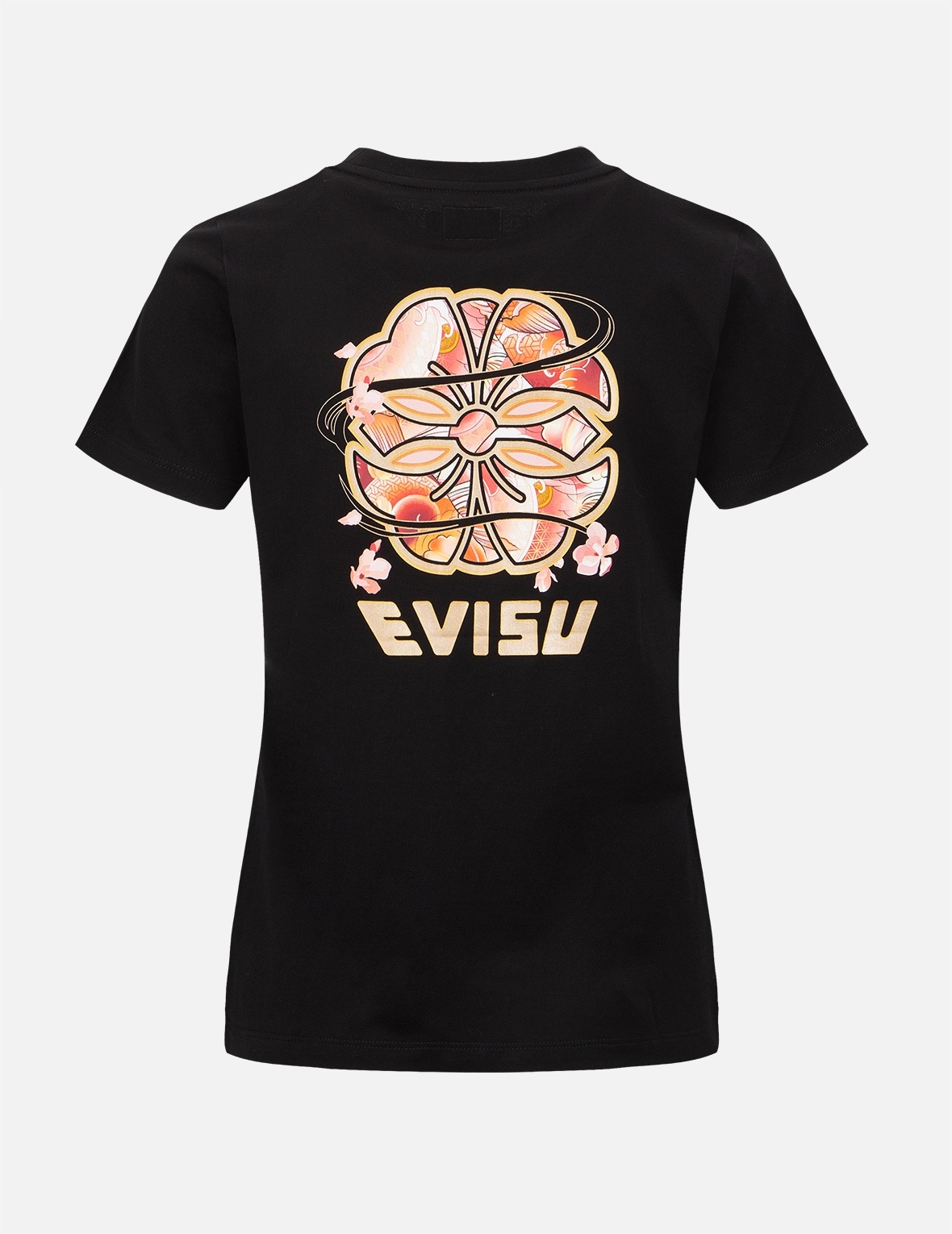 WAVE-PATTERN KAMON PRINT T-SHIRT - 1