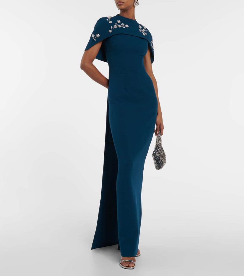 Safiyaa Embellished crêpe gown outlook