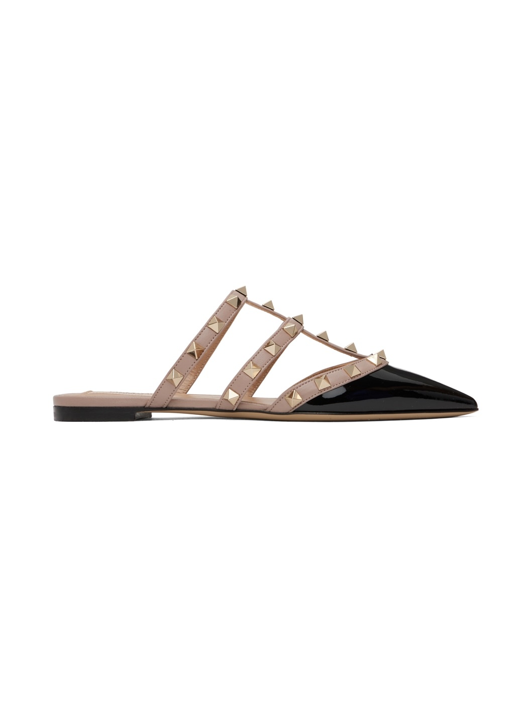 Black & Pink Rockstud Mules - 1