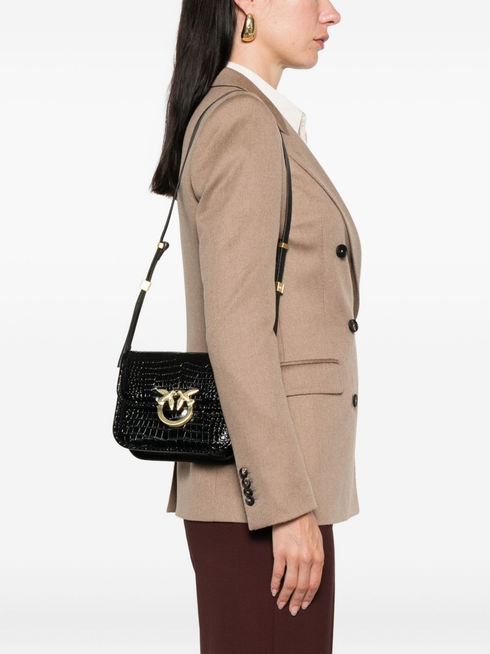 crocodile-embossed leather cross body bag - 2