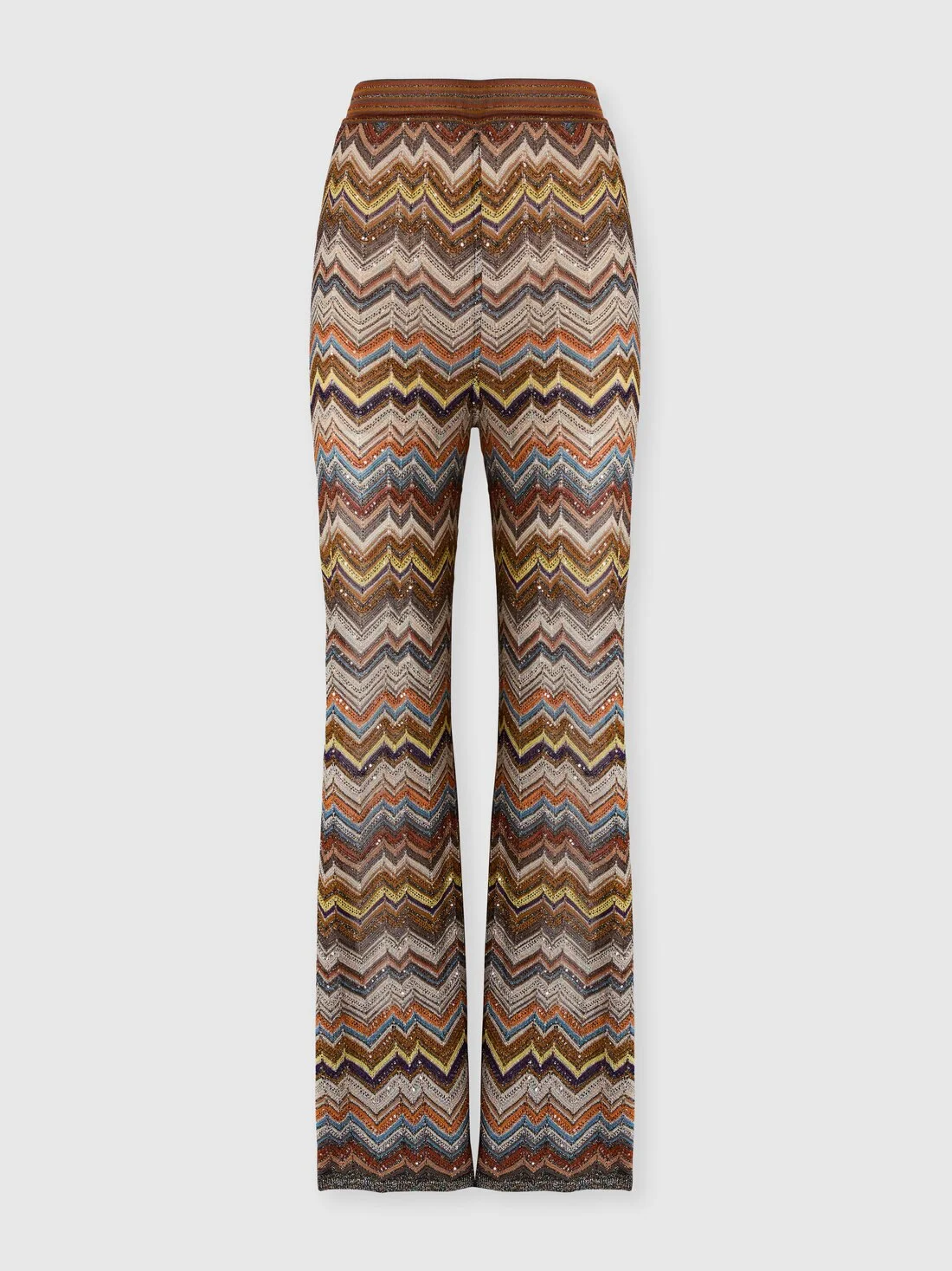 Palazzo trousers with striped chevron motif - 1