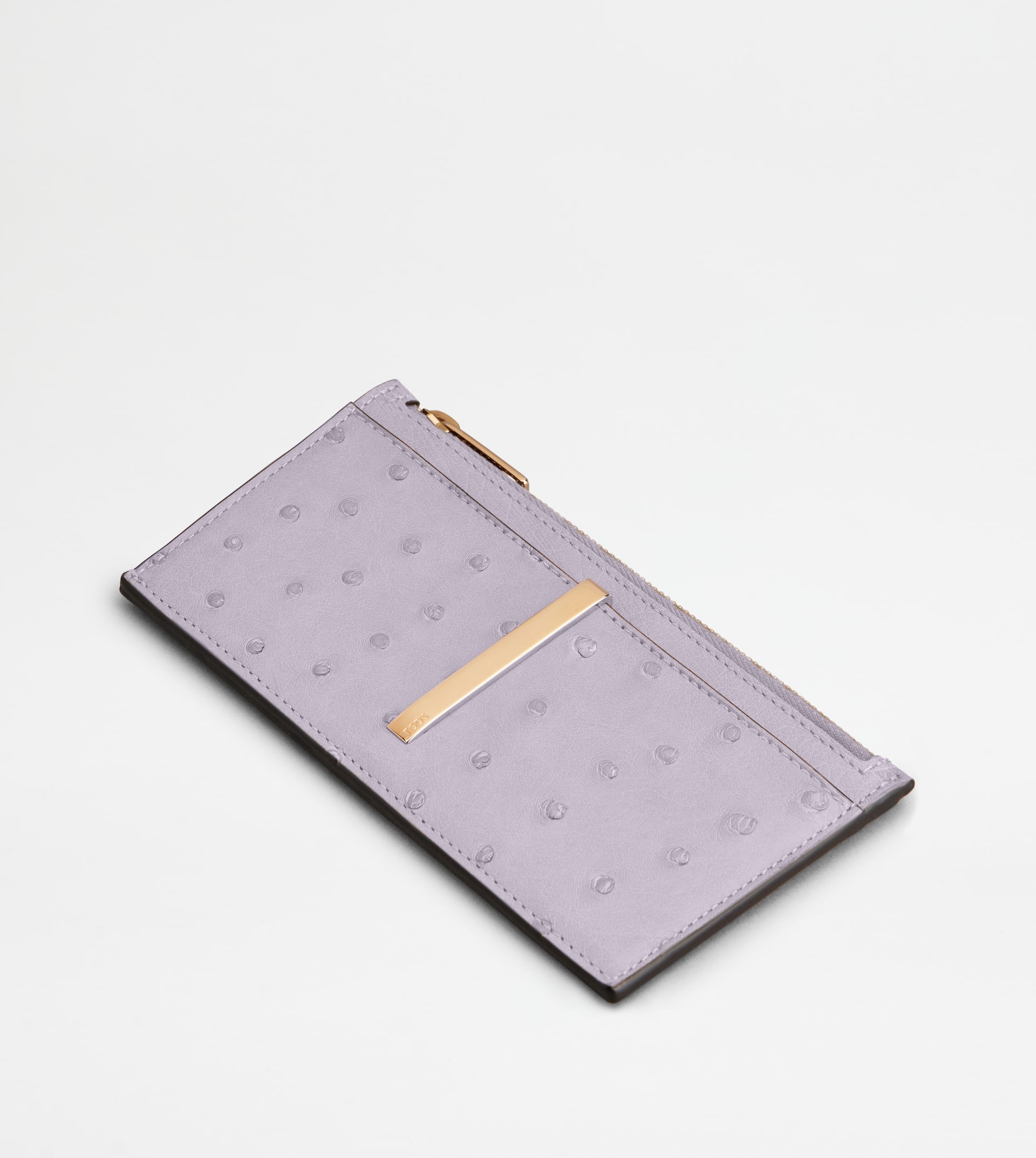 CARD HOLDER IN OSTRICH - VIOLET - 3