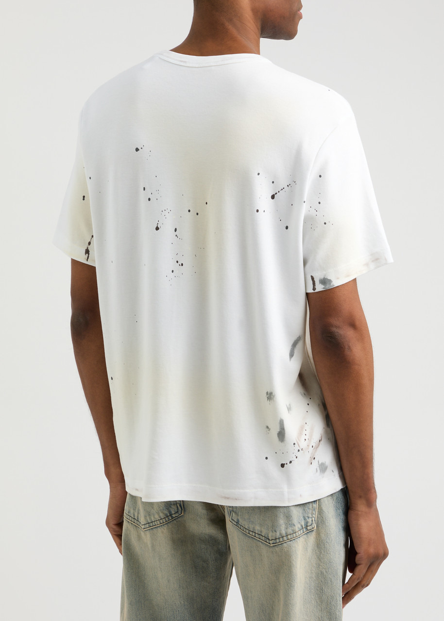 Distressed printed cotton T-shirt - 3