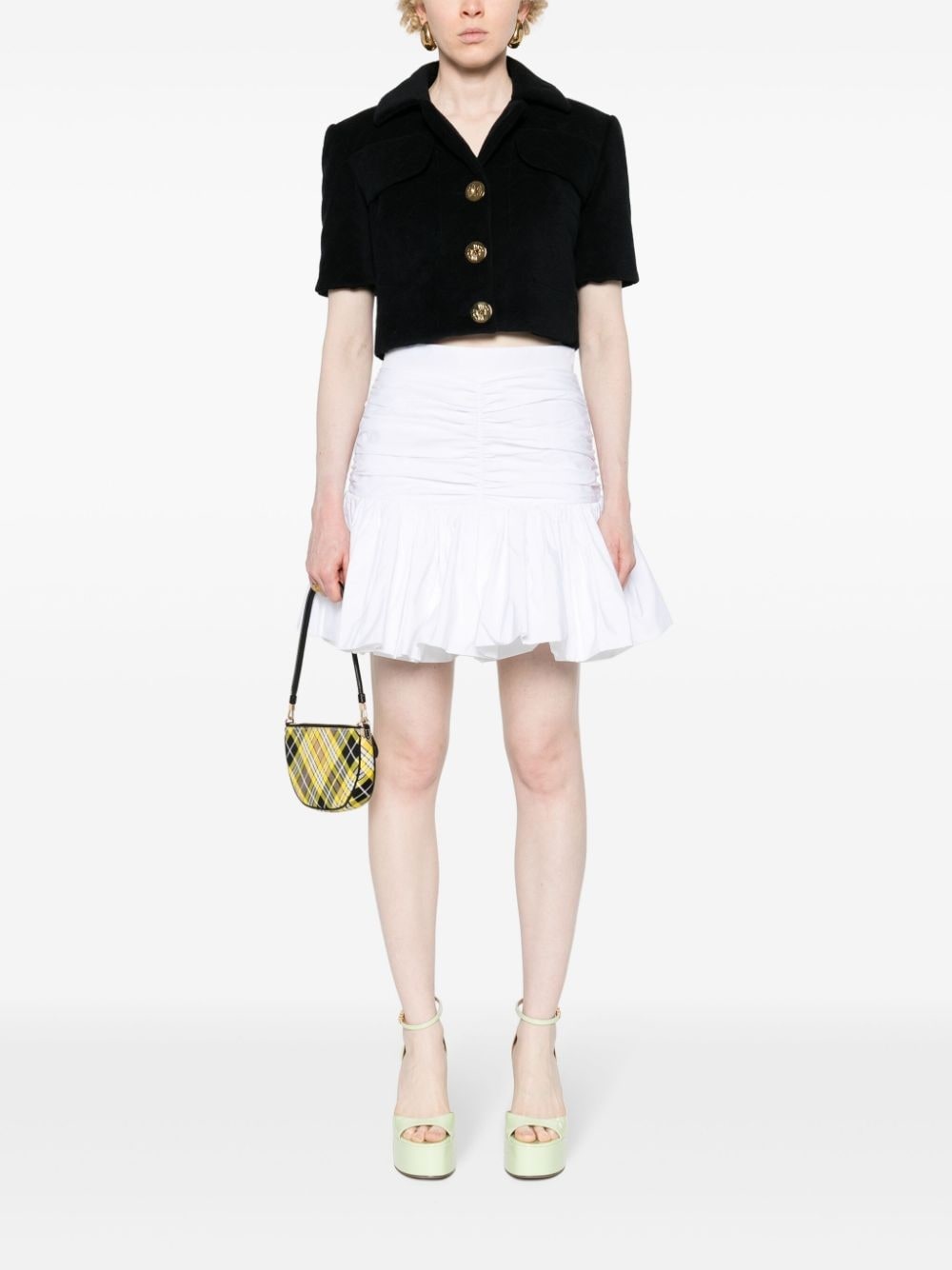 drape-detailing pleated mini skirt - 2