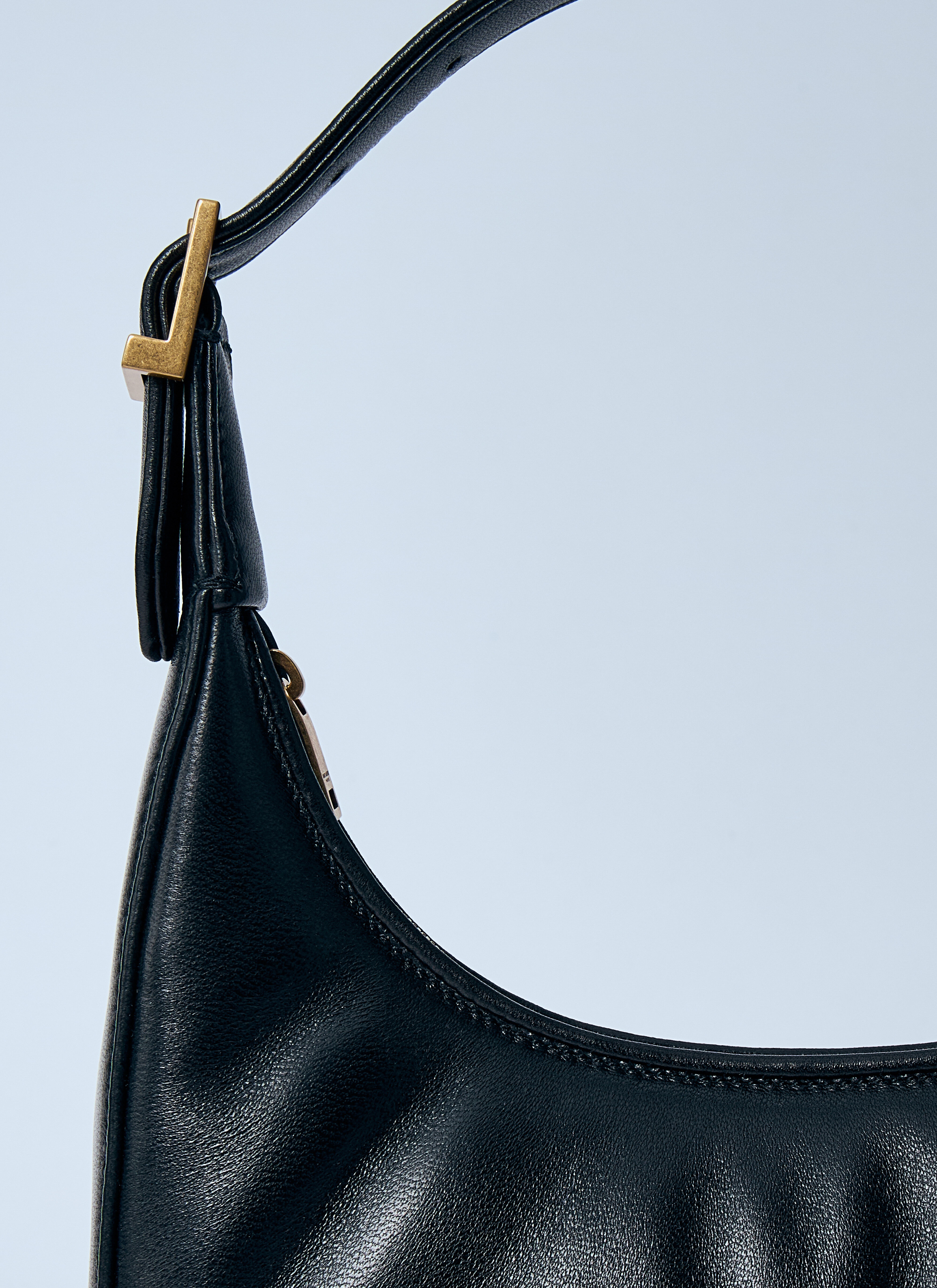 SAINT LAURENT カリプソ ミニ ホーボー Saint Laurent Calypso Mini Hobo in Plunged Lambskin Black | eBay