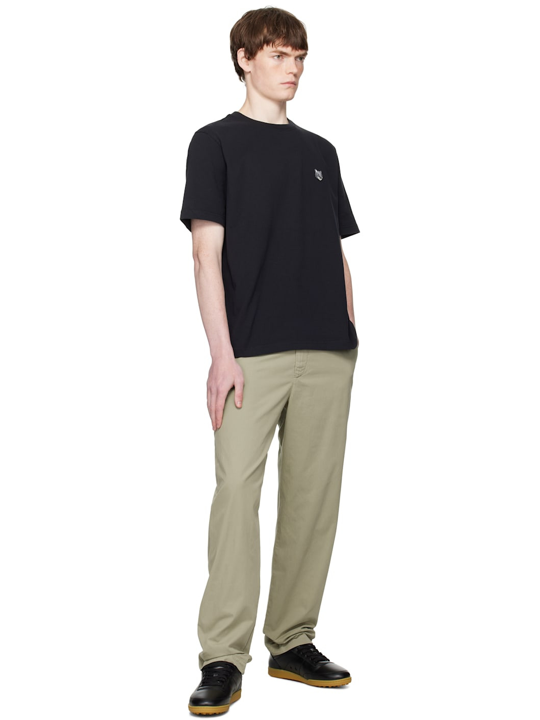 Black Bold Fox Head Patch Oversize T-shirt - 4