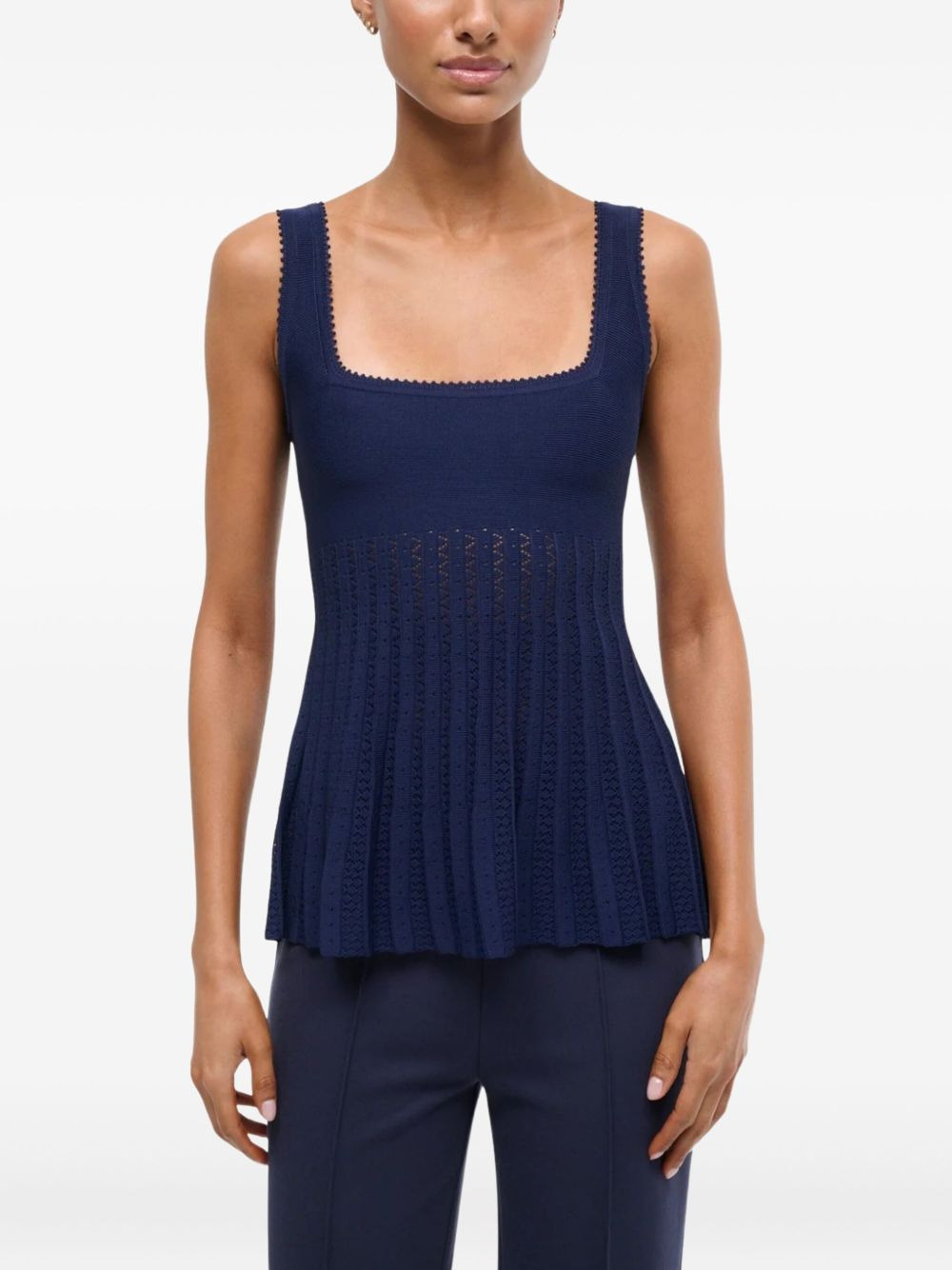 square-neck pleated top - 3