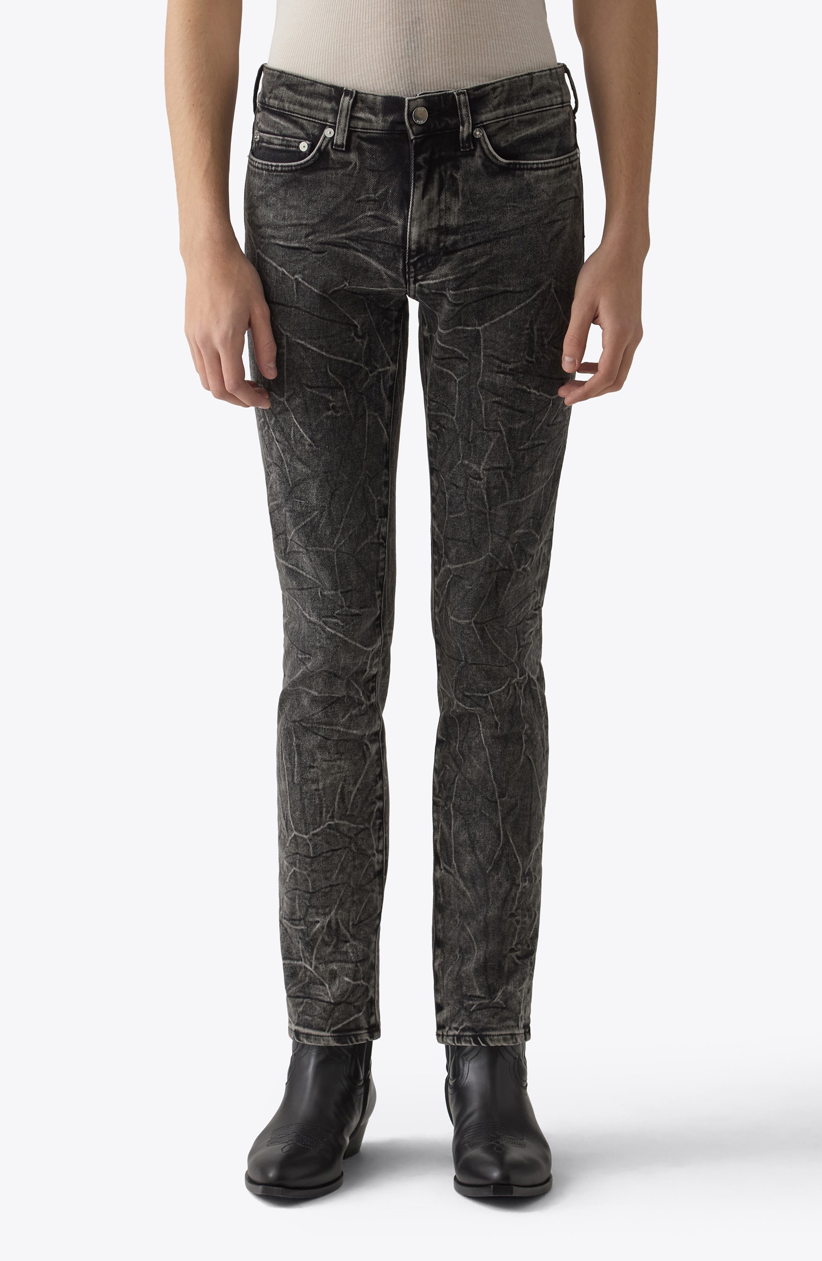 BLK DNM Acid Wash Skinny Jeans in Shadow at Nordstrom - 1
