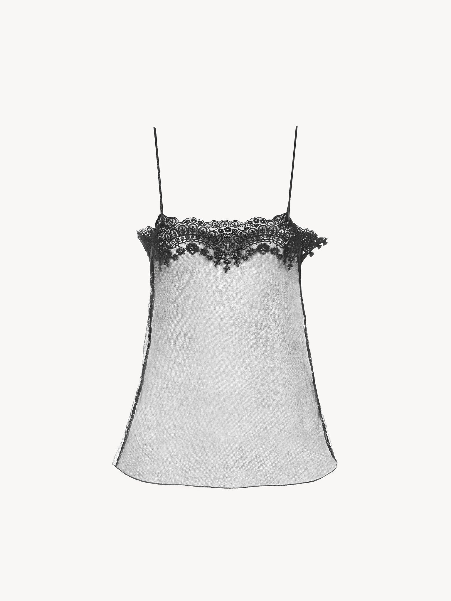 FITTED TANK TOP IN EMBROIDERED LACE - 2