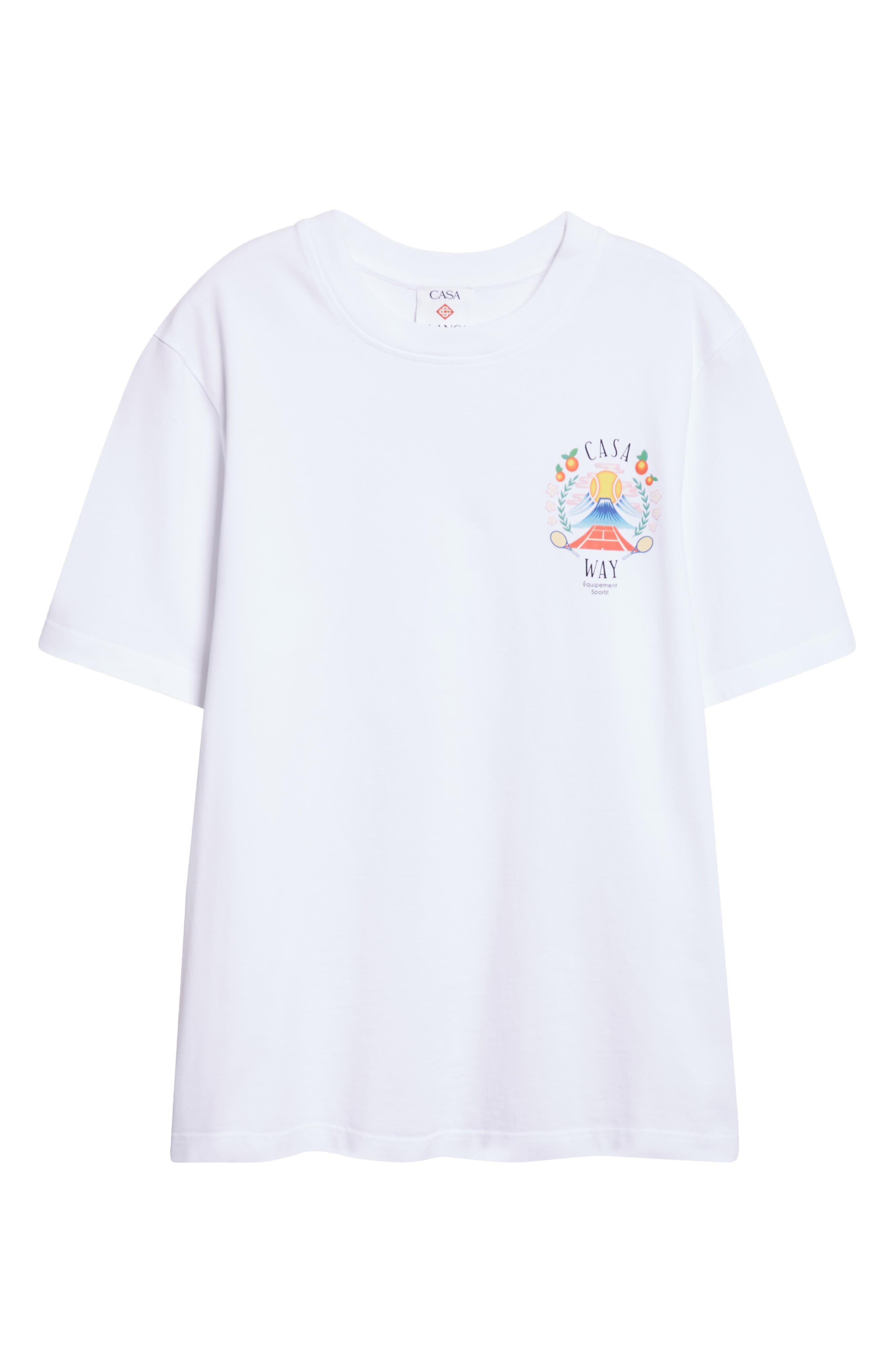 Casablanca Casa Way Mountain Graphic T-Shirt in White Jersey Casa Way Mountain at Nordstrom - 5