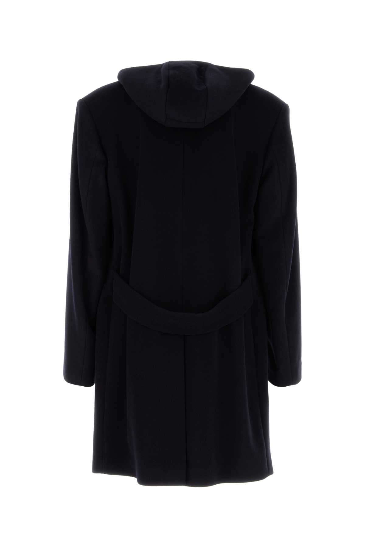 Prada Men Midnight Blue Wool Blend Coat - 2