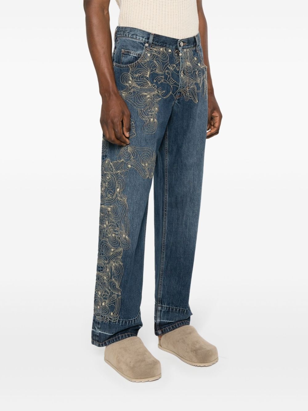 Juro embroidered-motif jeans - 3