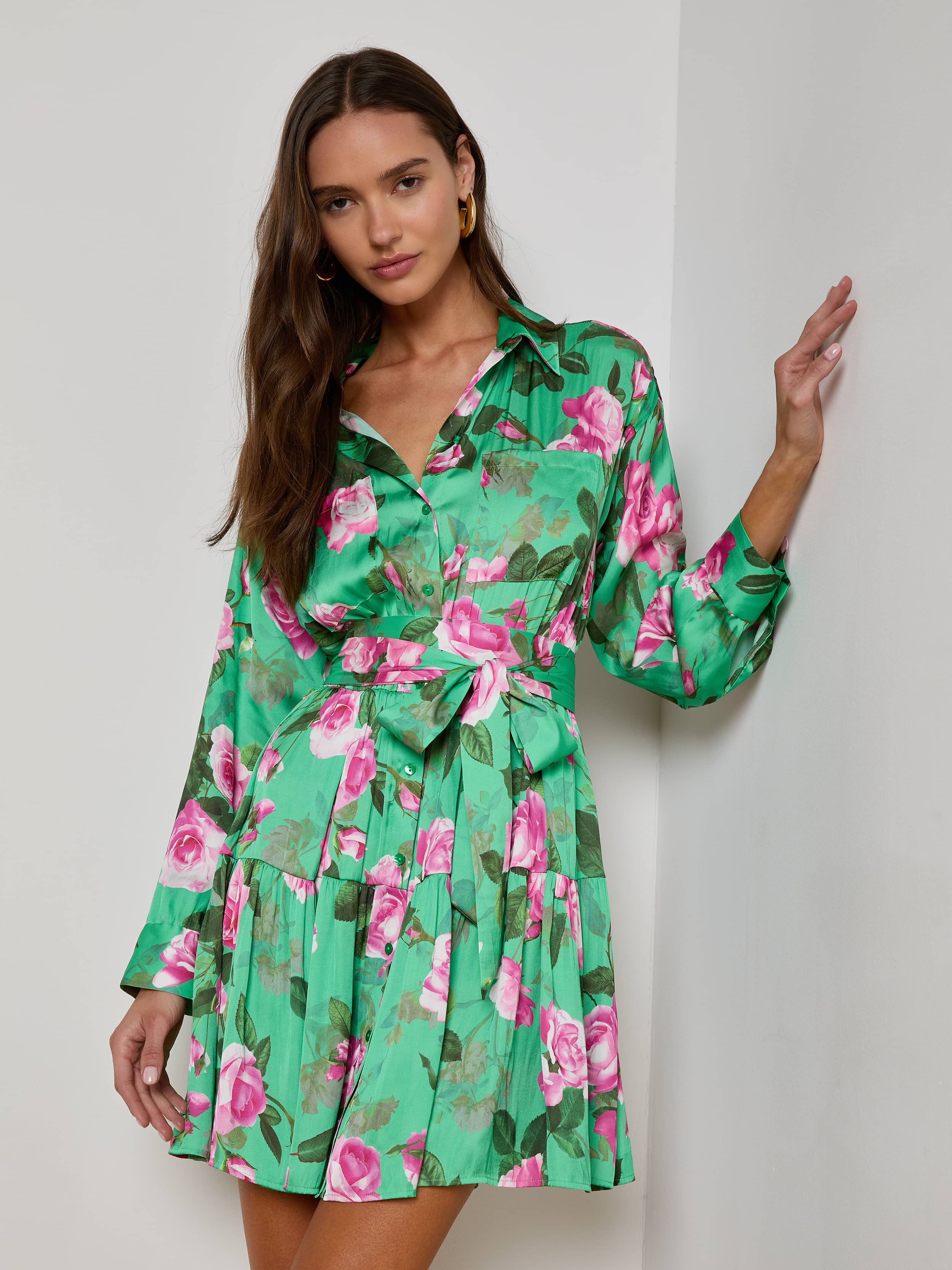 Virlen Satin Shirt Dress - 6