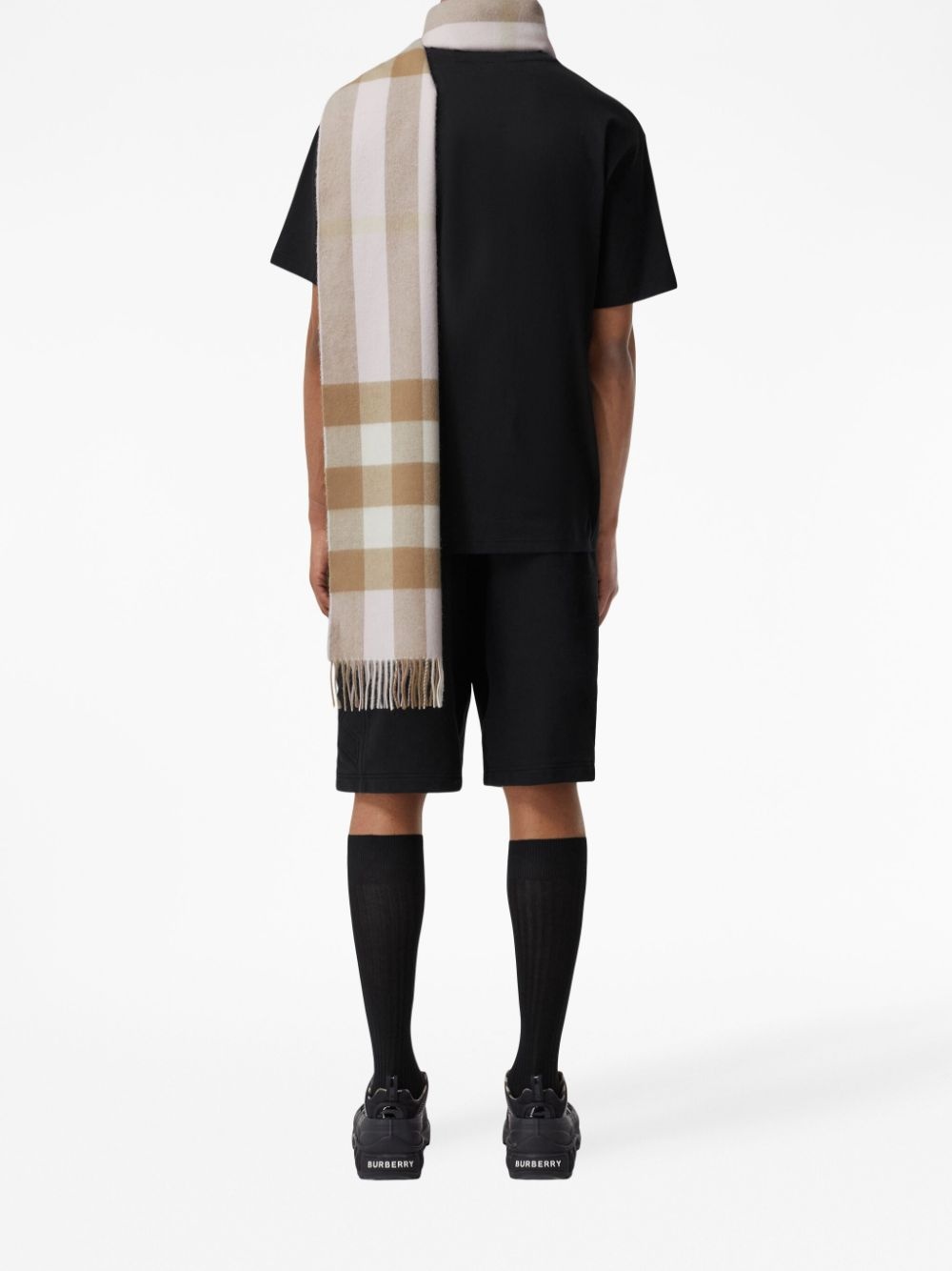 check pattern cashmere scarf - 8