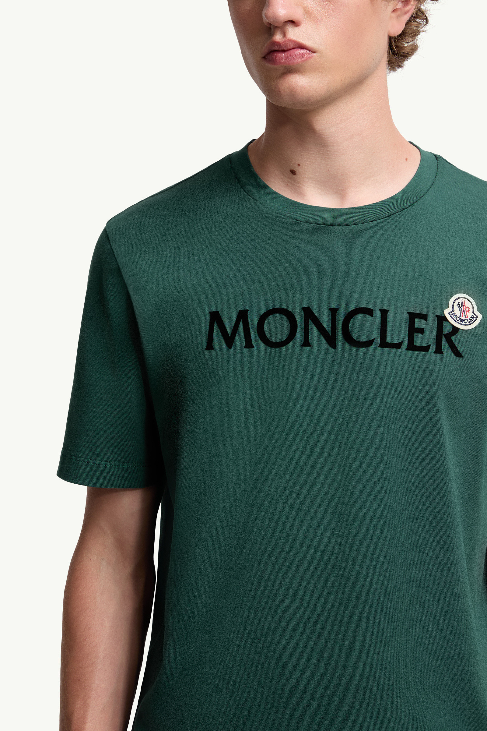 Flocked Logo Cotton T-Shirt - 6