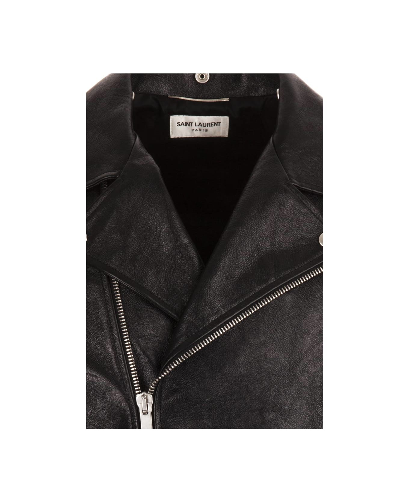 Black Leather Motorcycle Jacket - 3