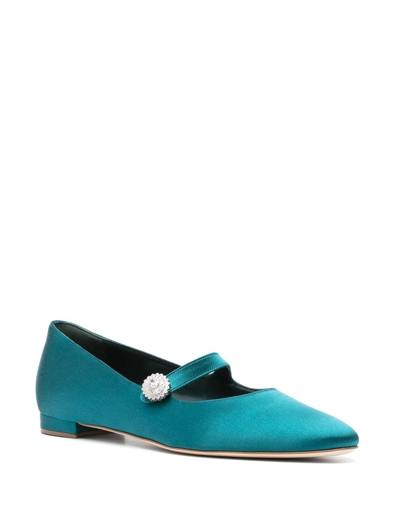Manolo Blahnik satin ballet flats outlook