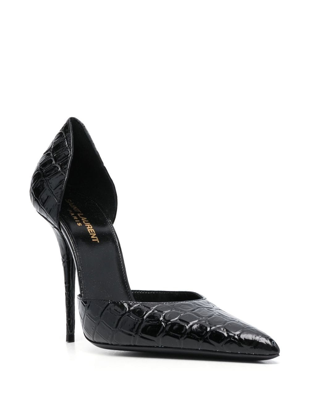 crocodile-effect stiletto pumps - 2