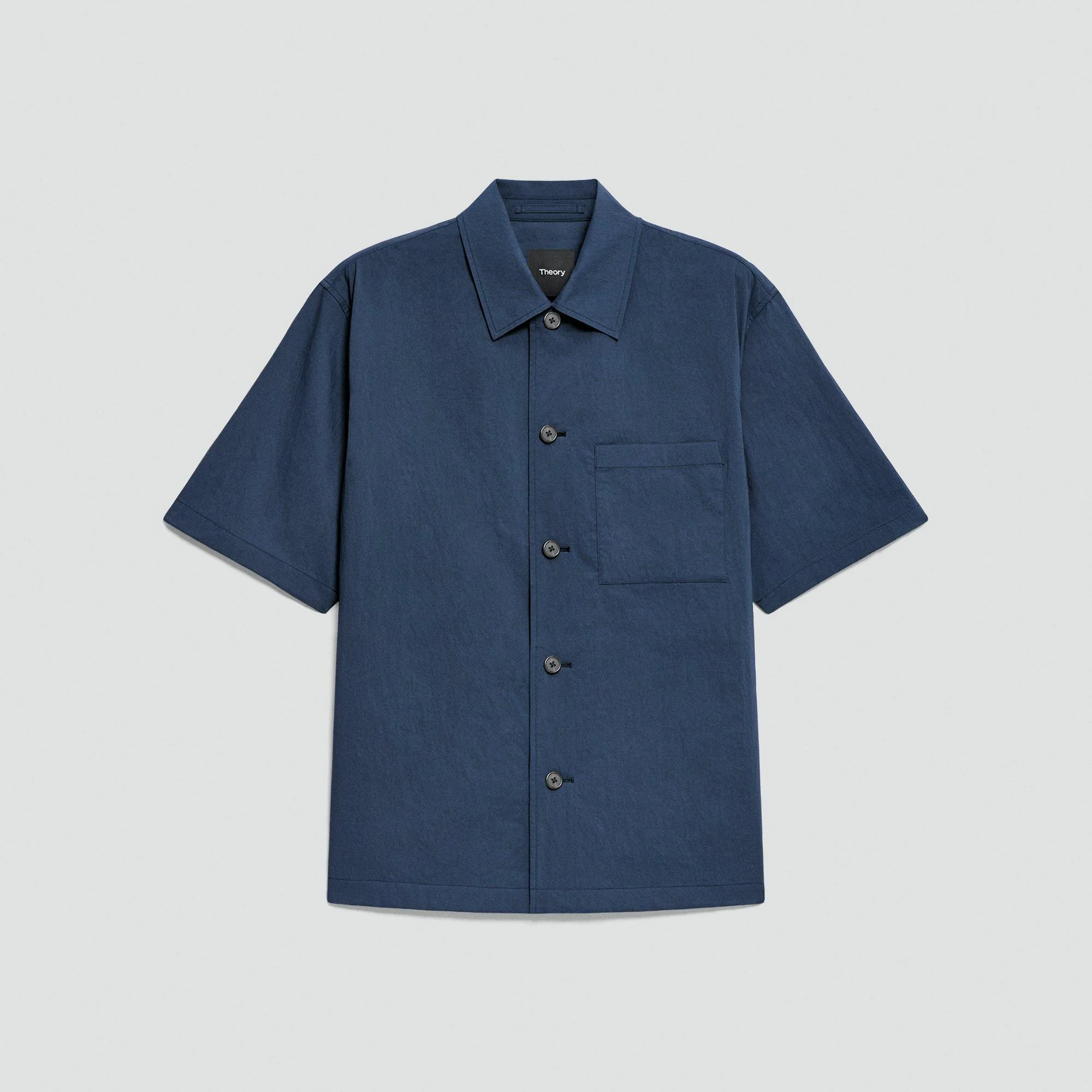 Short-Sleeve Overshirt in Textured Nylon - 1