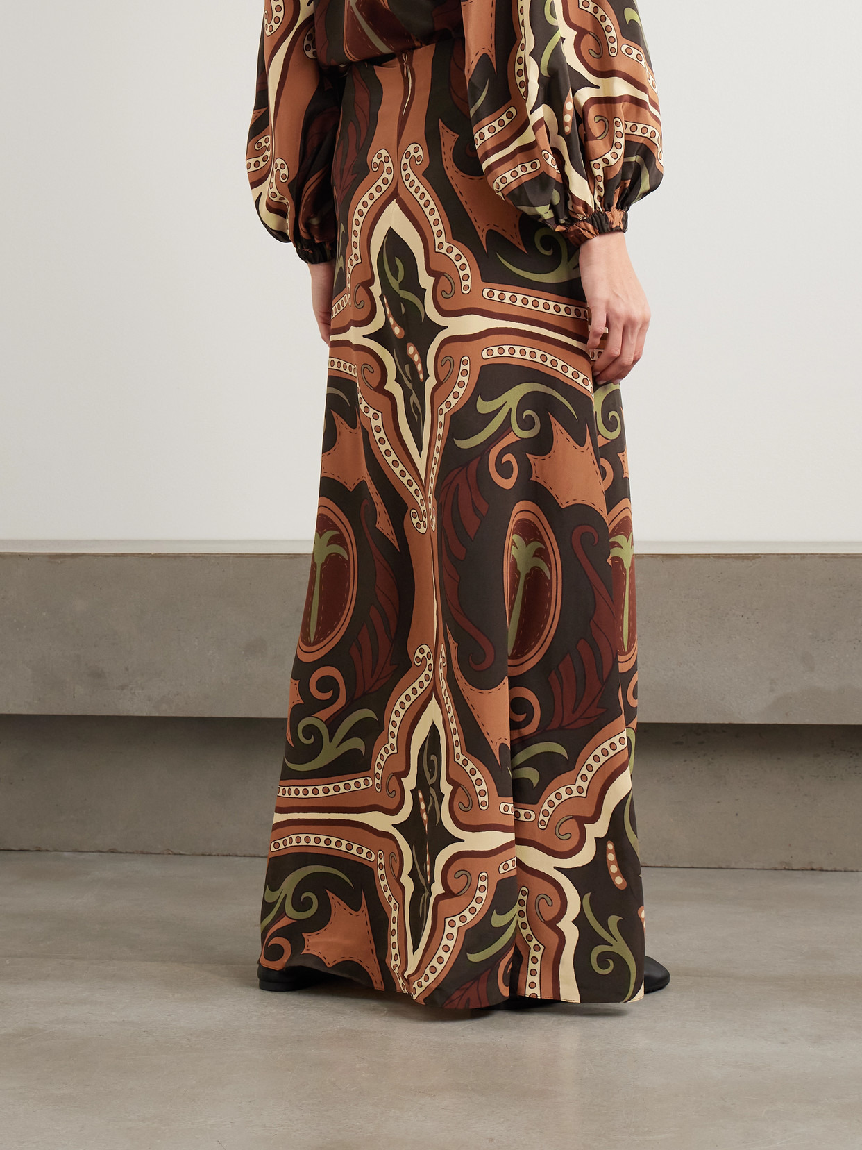 Nuevos Territorios Printed Silk-crepe De Chine Maxi Skirt - 3