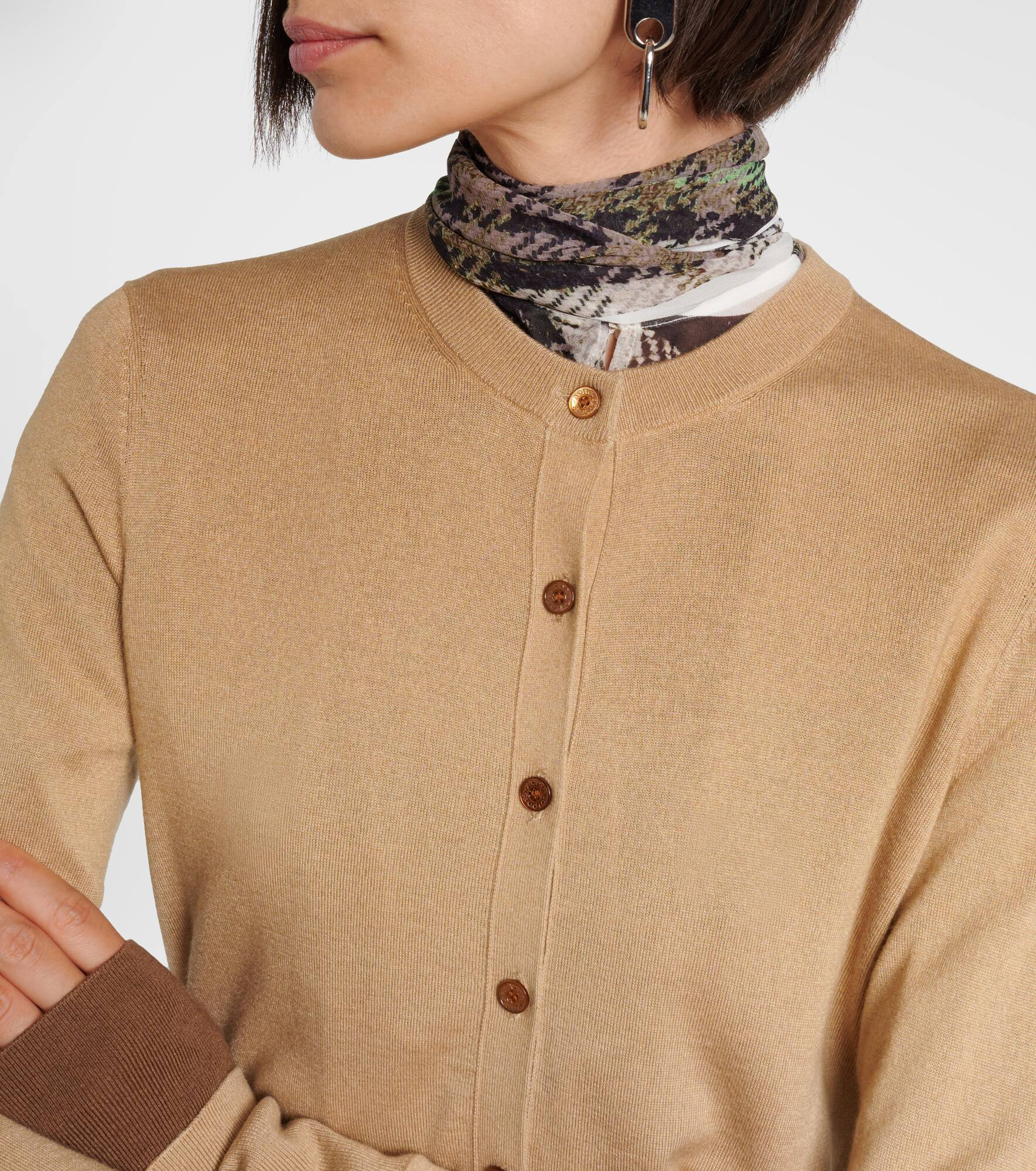 Silk, wool, and cashmere cardigan - 4