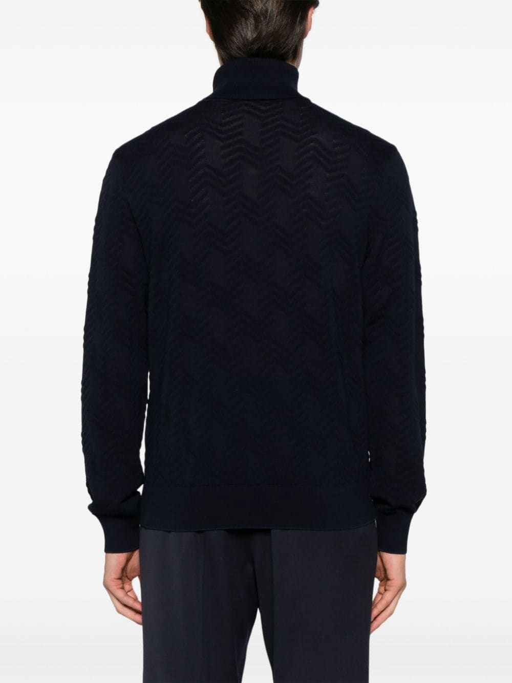 turtleneck chevron sweater - 4