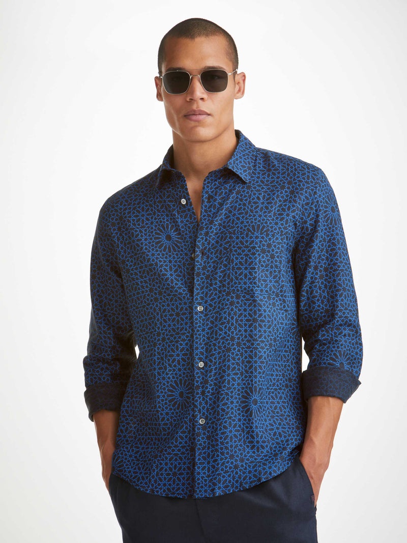 Men's Shirt Milan 23 Linen Navy - 2