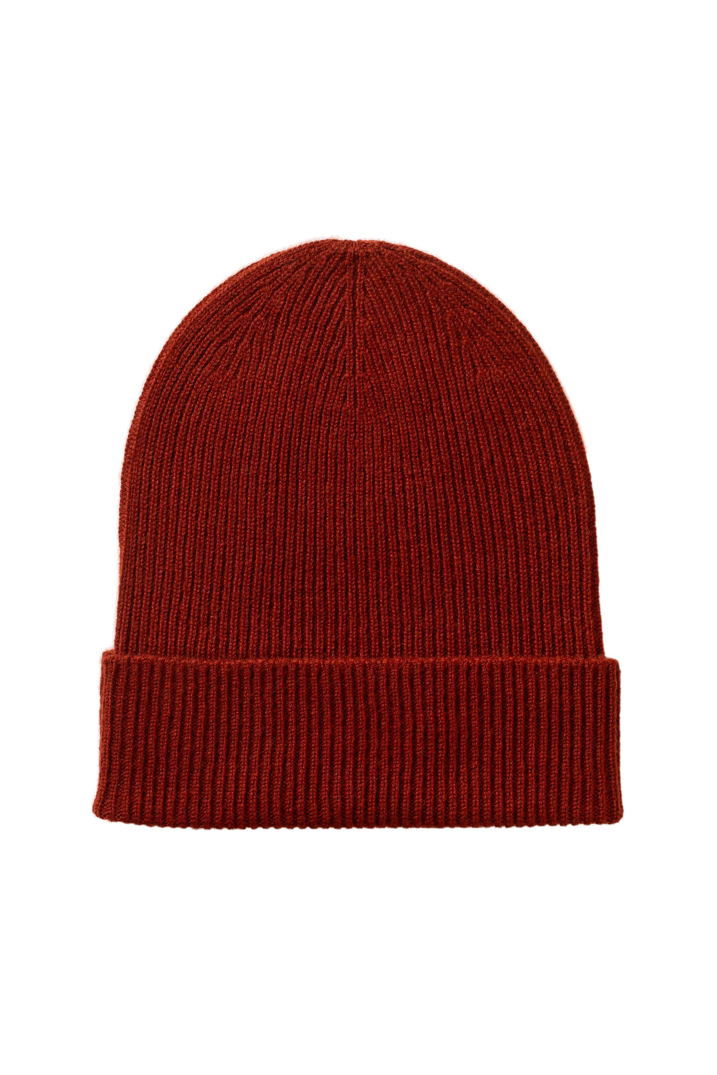 Slouchy Red Cashmere Beanie - 1