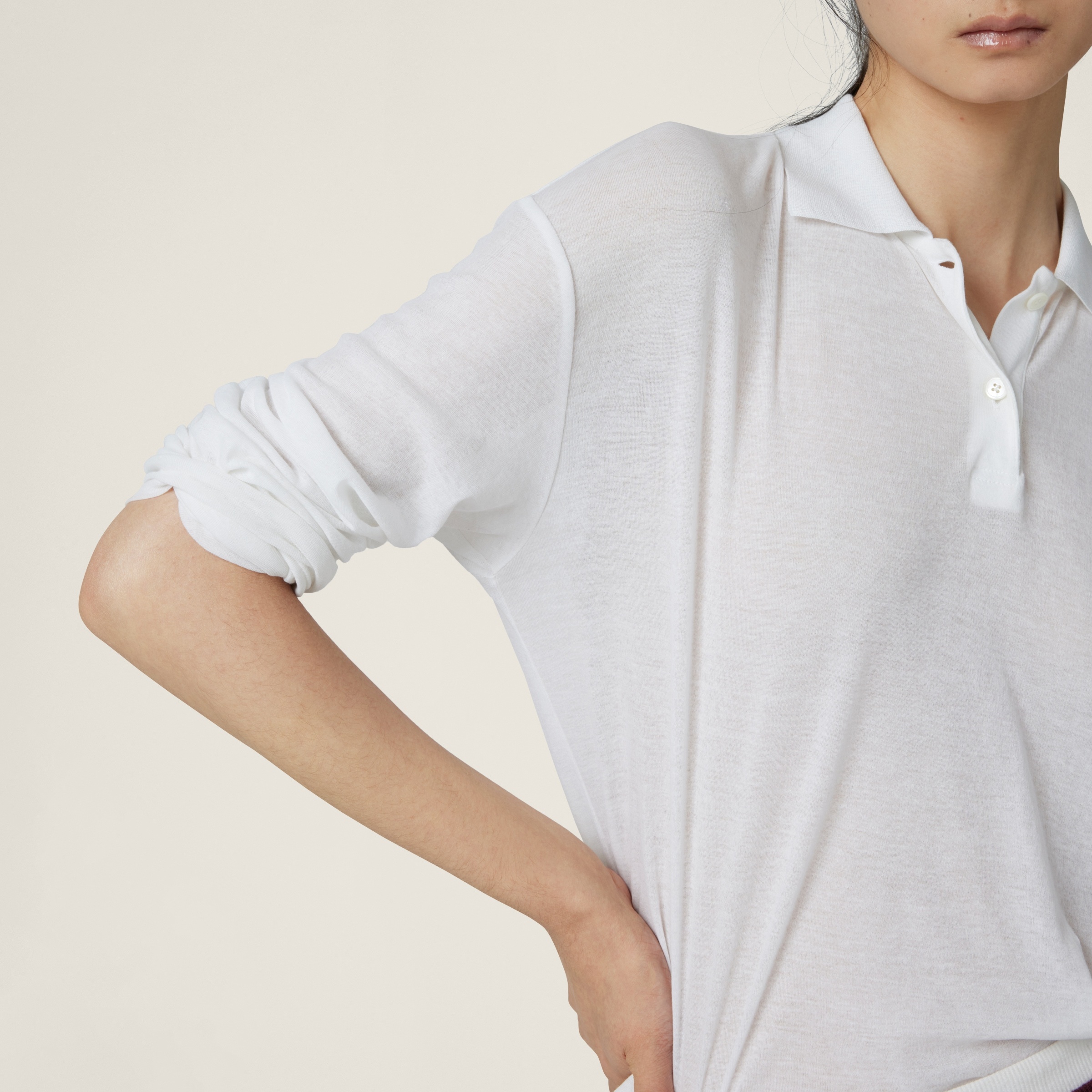 Ribbed jersey polo shirt - 5