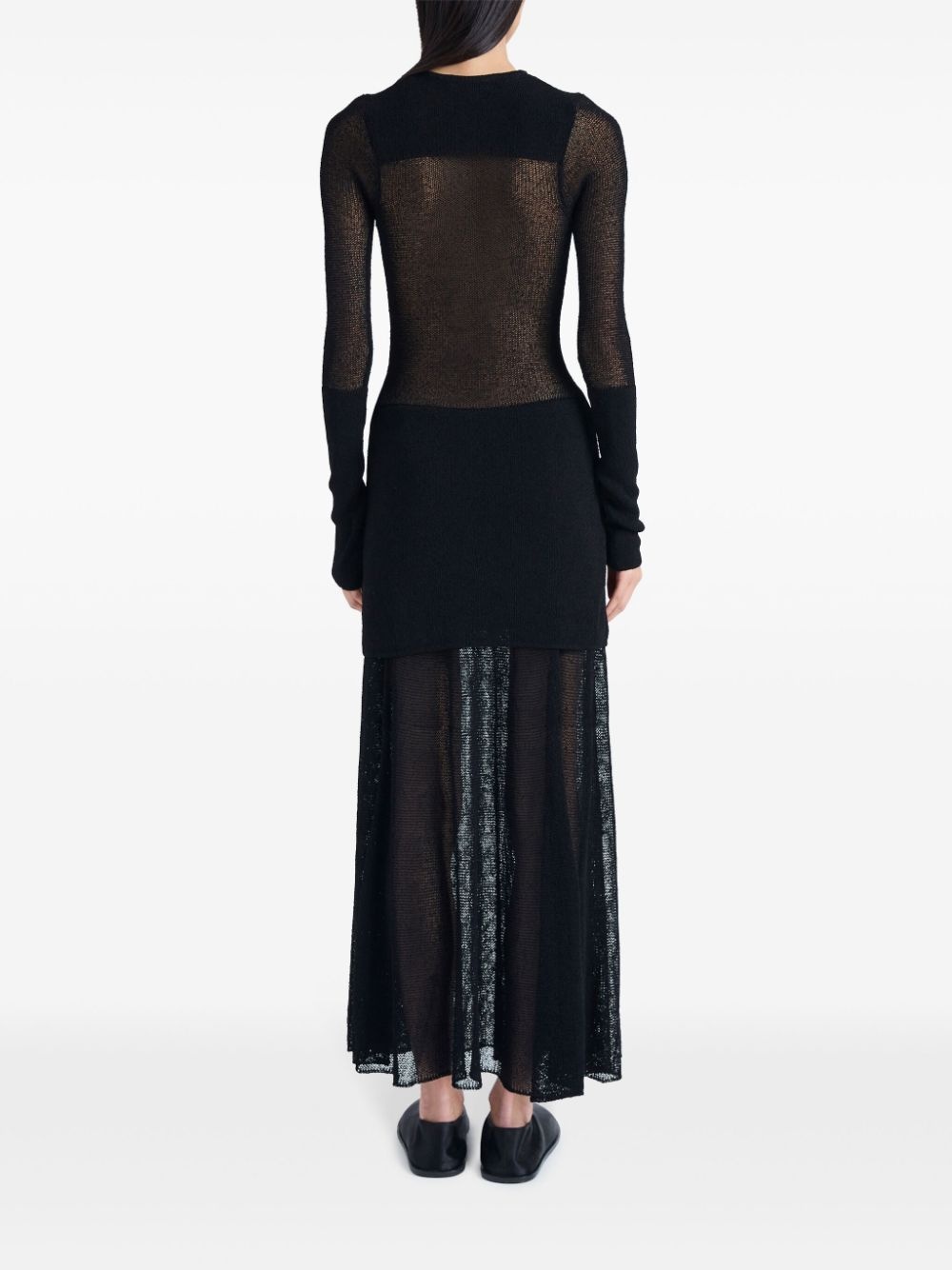 semi-sheer knit maxi dress - 4