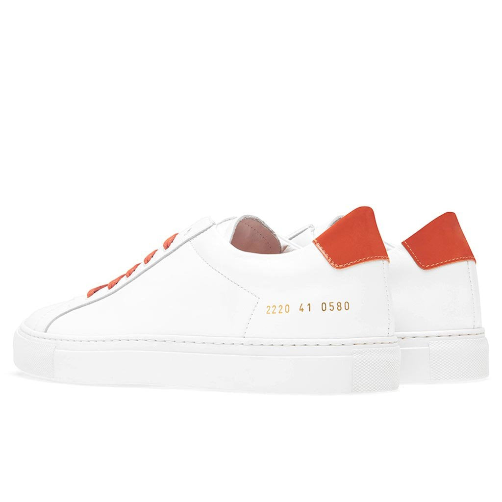 COMMON PROJECTS RETRO LOW GLOSSY - WHITE/ORANGE - 3