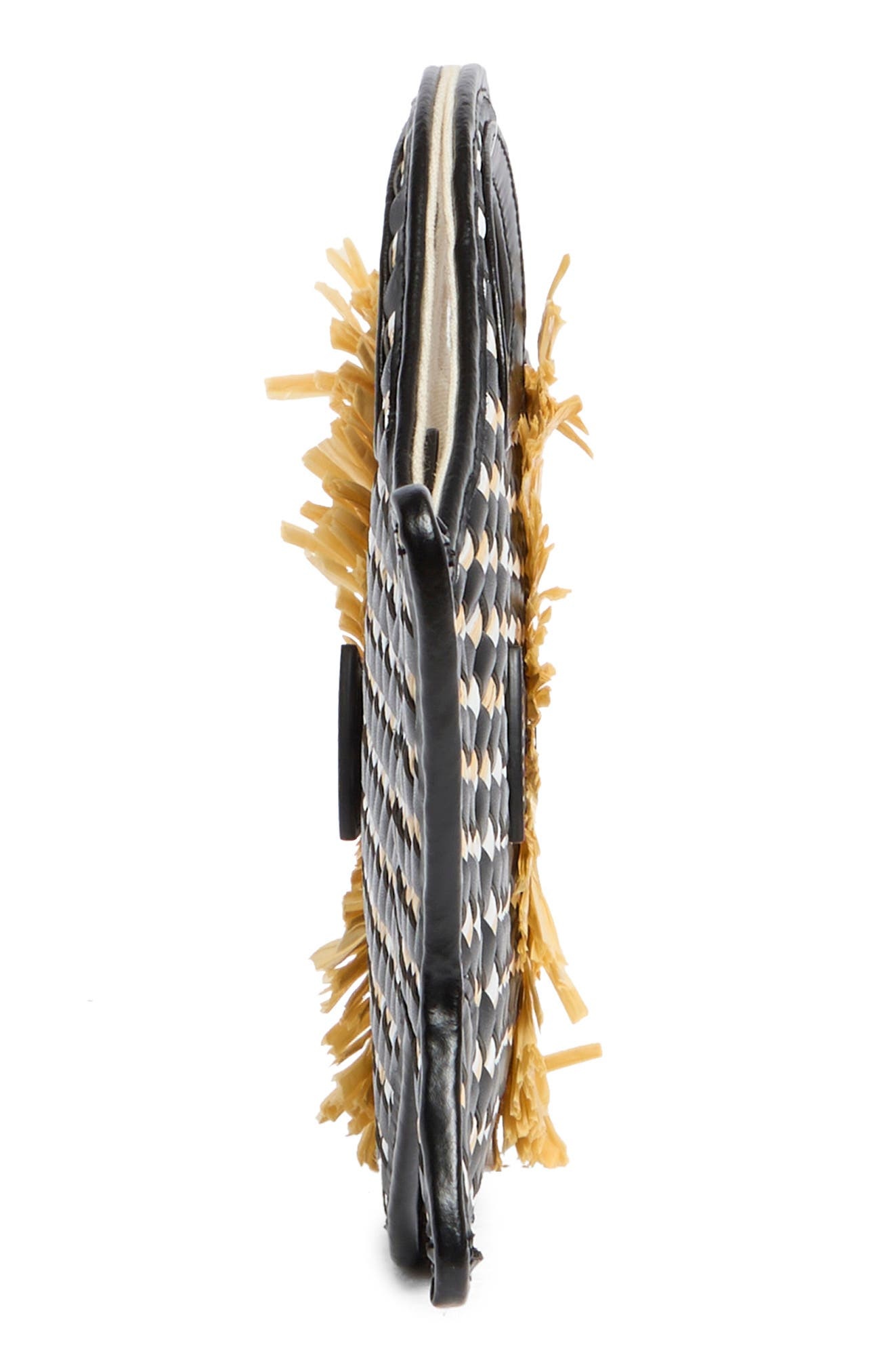 STAUD Cleo Fish Woven Raffia Basket Bag in Black/Natural at Nordstrom - 5