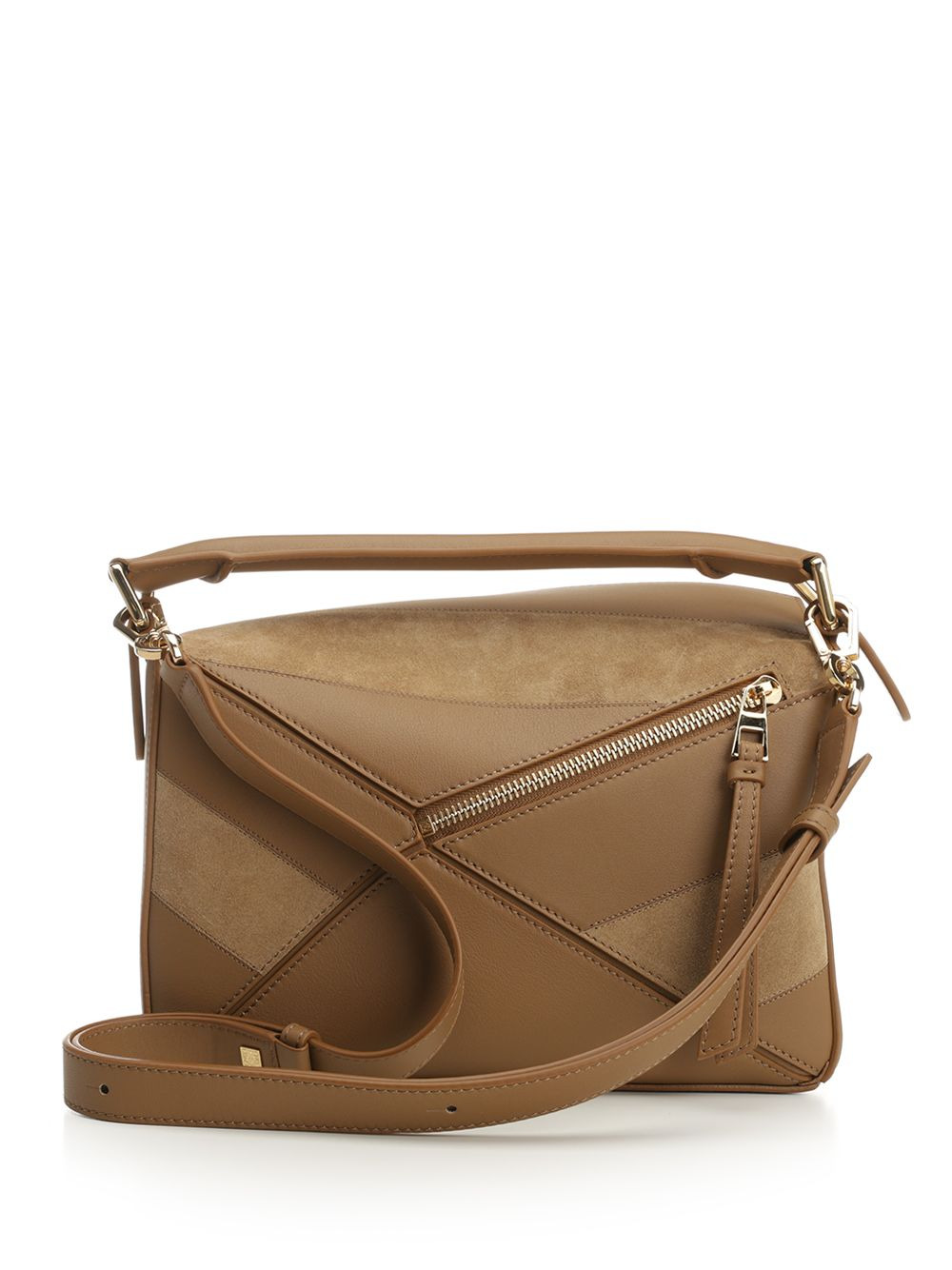 Puzzle S Stripes Handbags Brown - 3