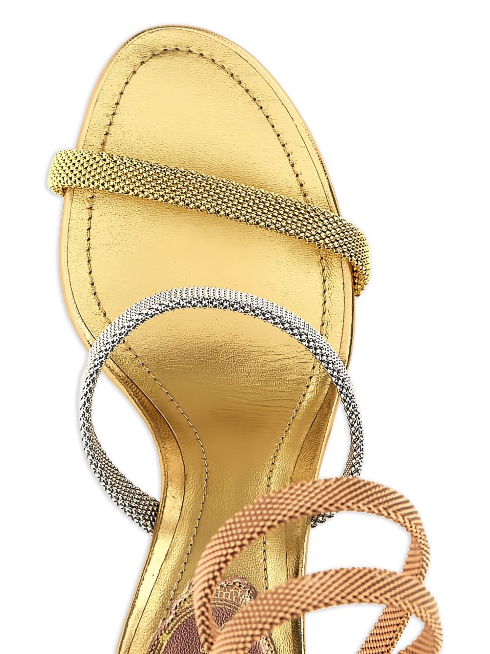 105mm Cleo spiral-strap metallic sandals - 3