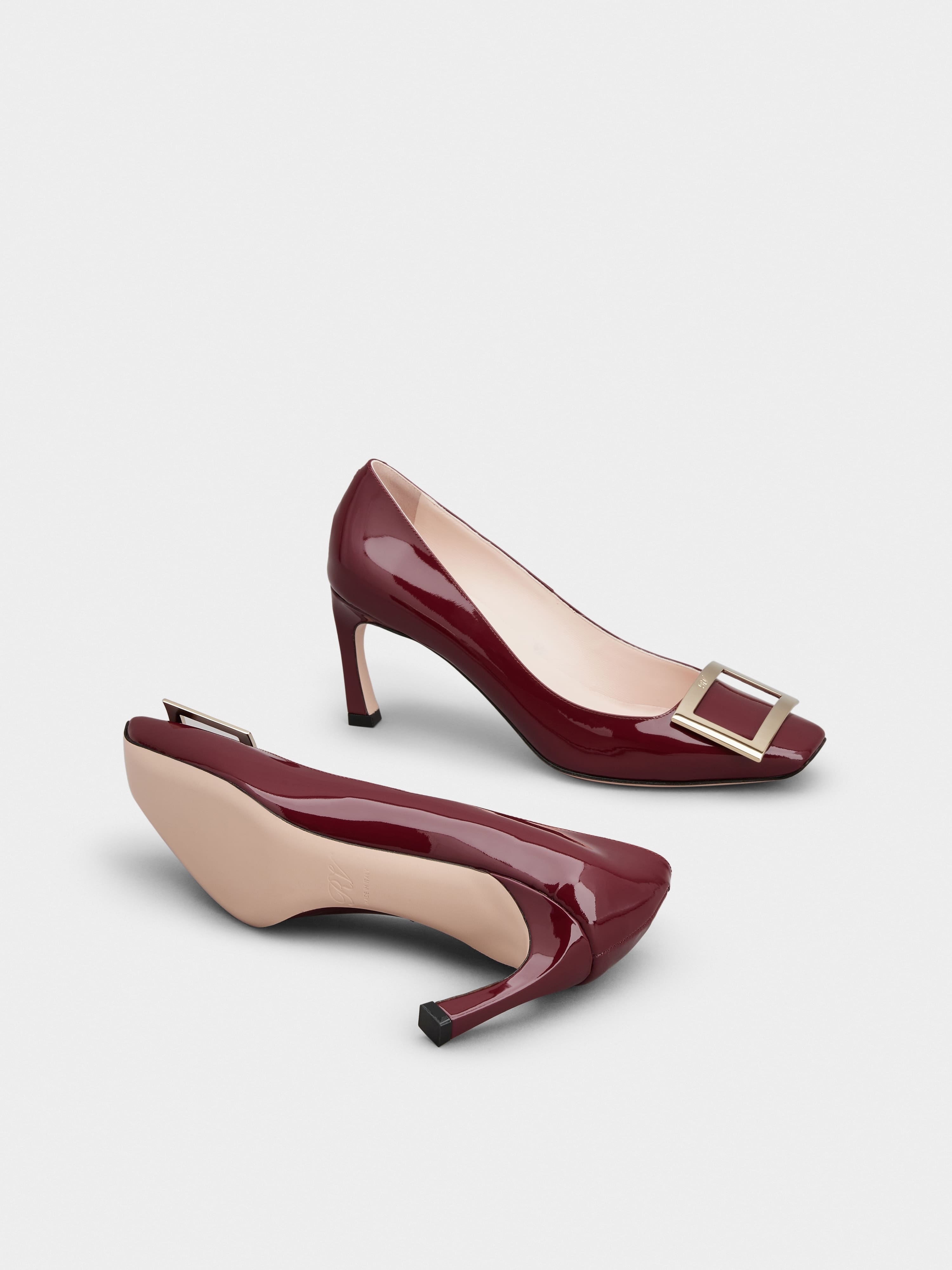 Trompette Metal Buckle Pumps in Patent Leather - 6