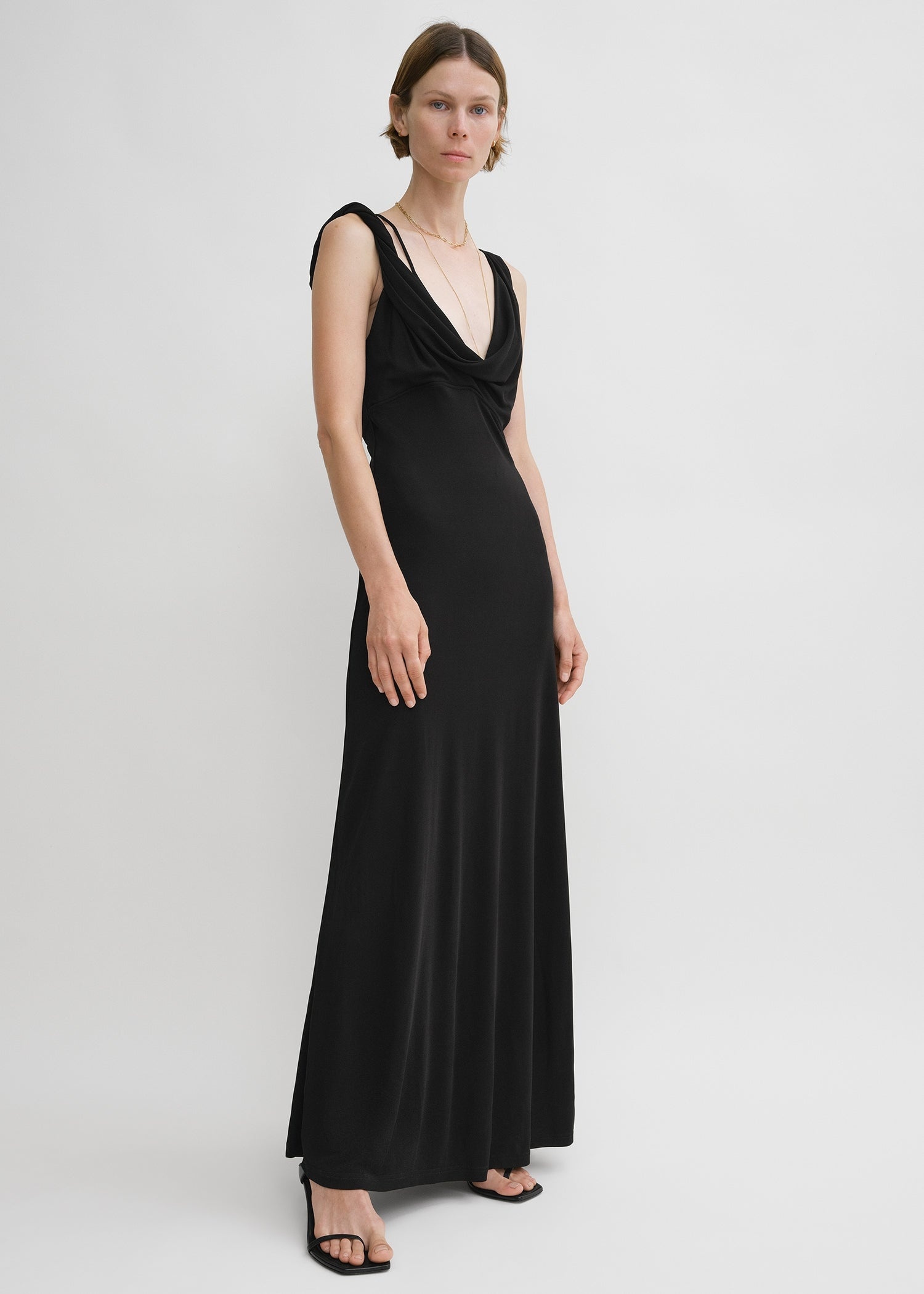 Twist drape dress black - 2