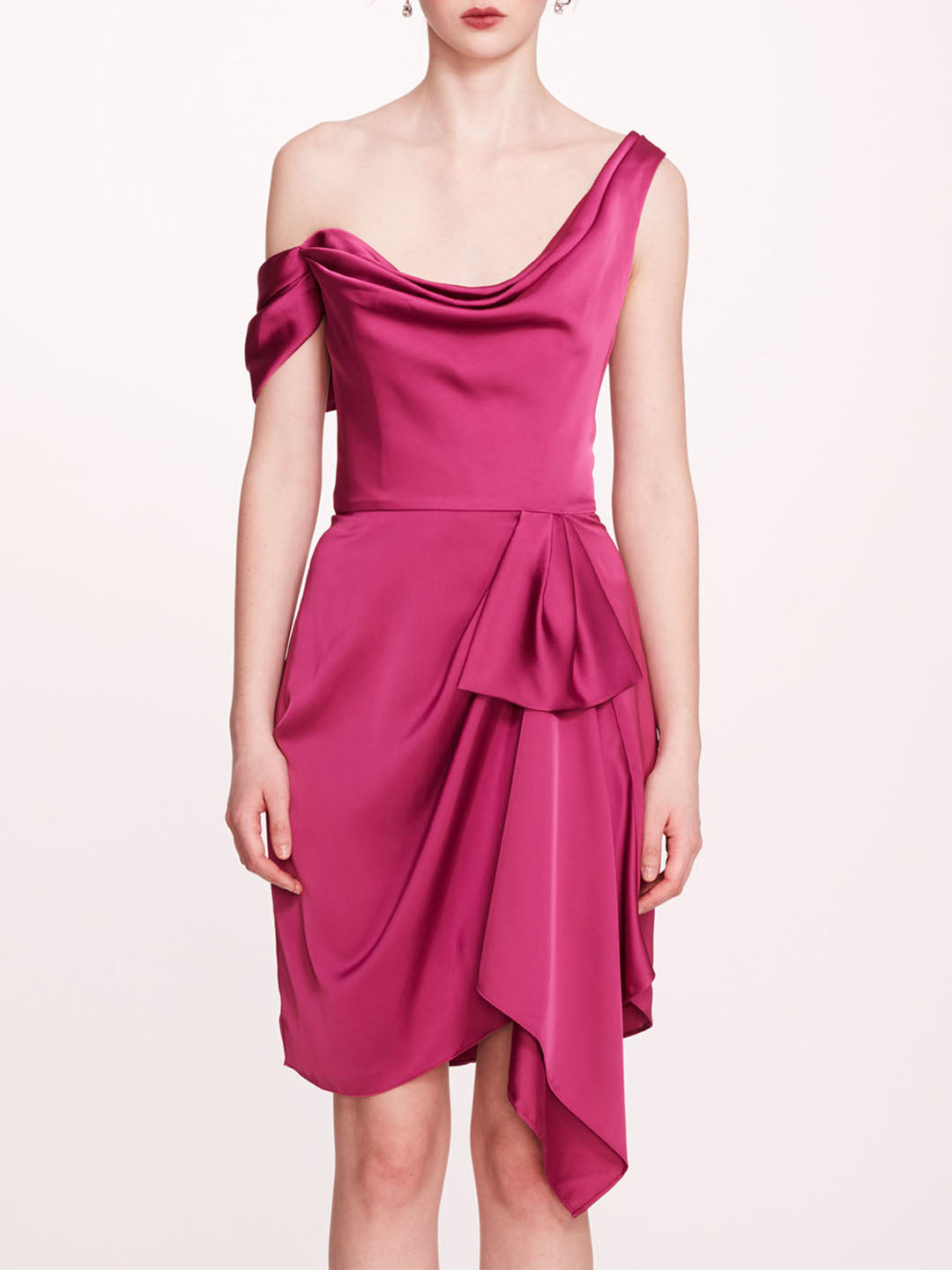 ASYMMETRICAL SATIN MINI DRESS - 4
