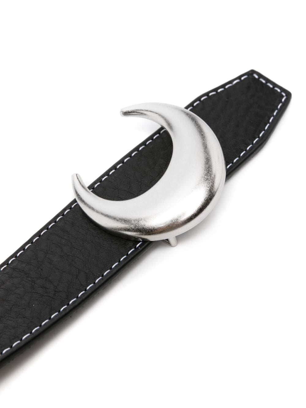 Marine Serre Moon-buckle leather belt | REVERSIBLE