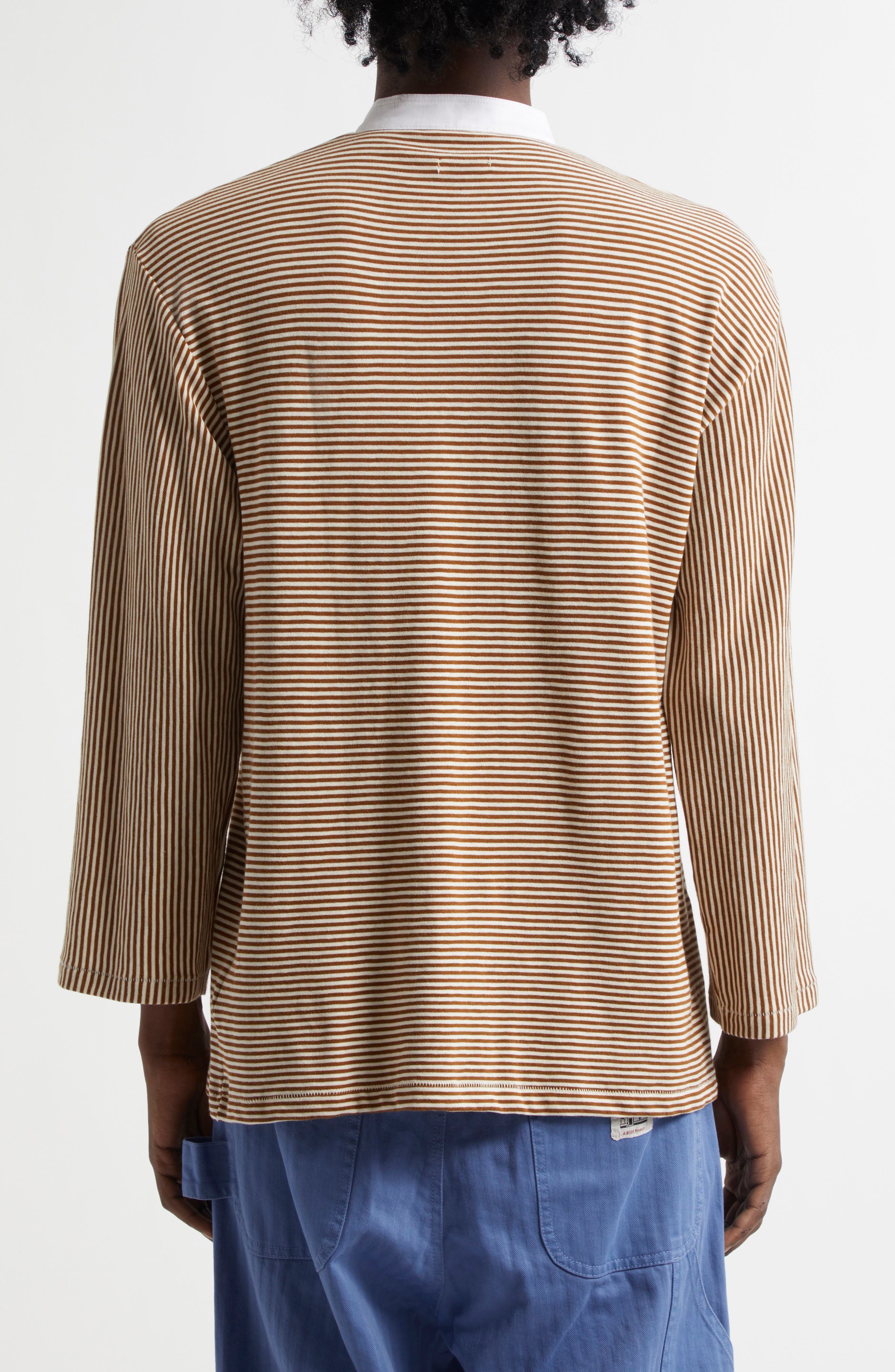 Bode Newton Stripe Top in Brown Cream at Nordstrom - 2