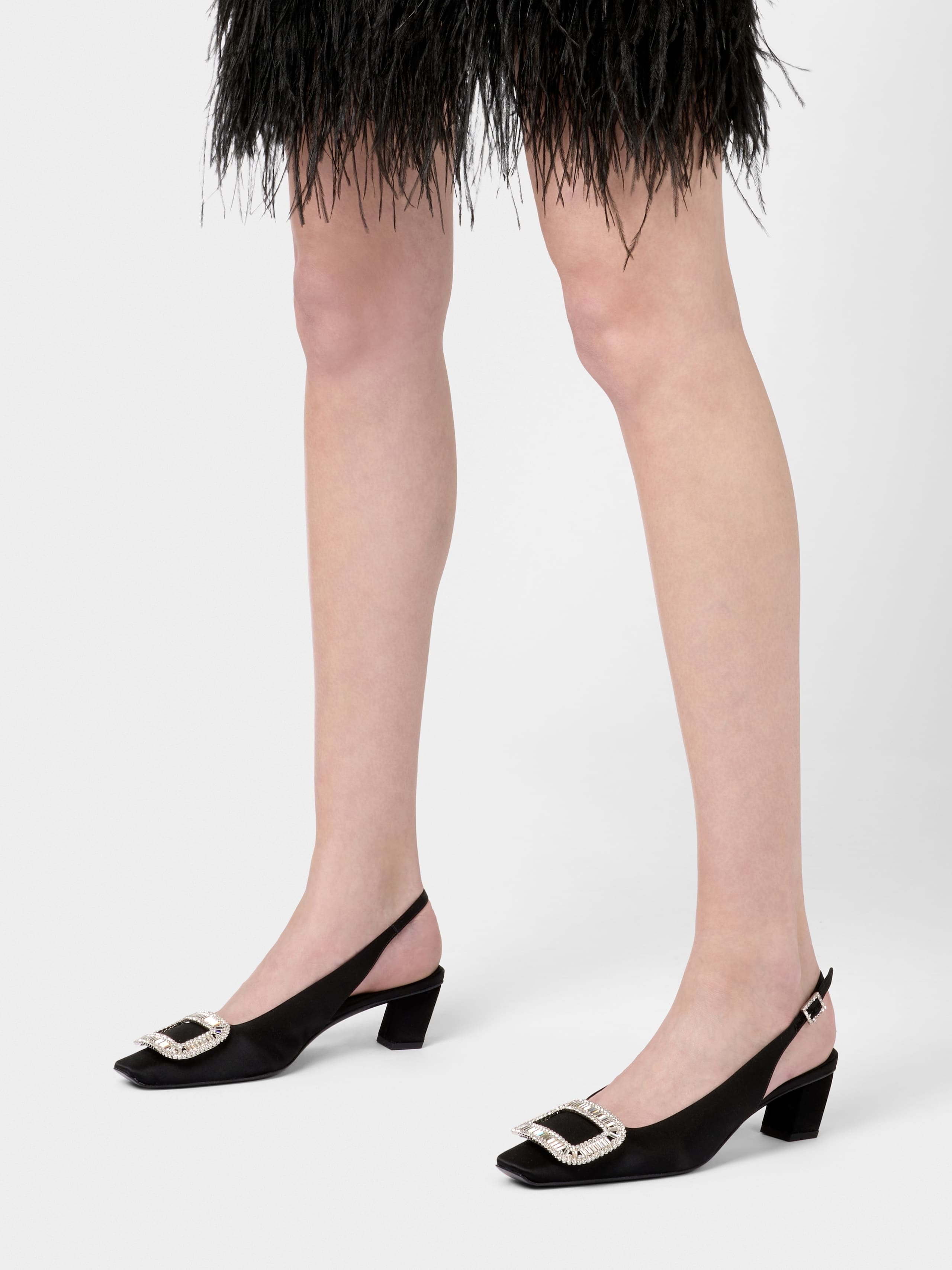 Belle Vivier Slingback Pumps in satin - 9