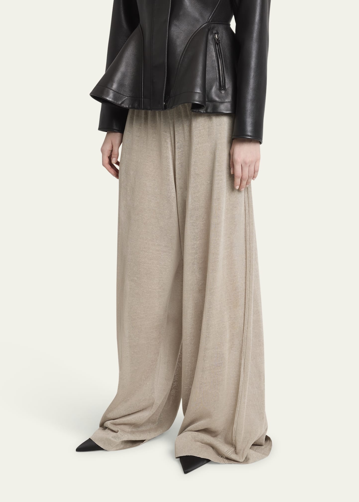 Flowy Silk Linen Knit Pants - 4
