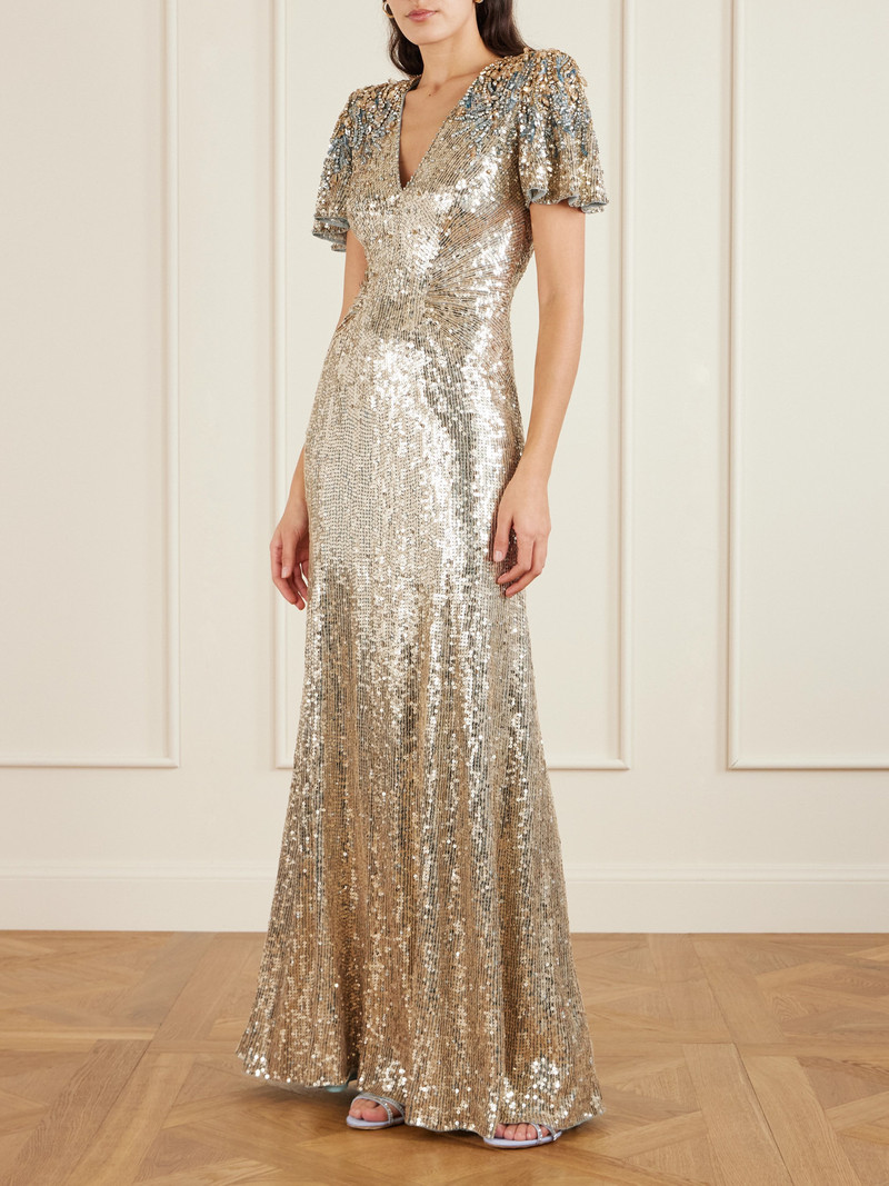 JENNY PACKHAM Manon Embellished Mesh Gown outlook