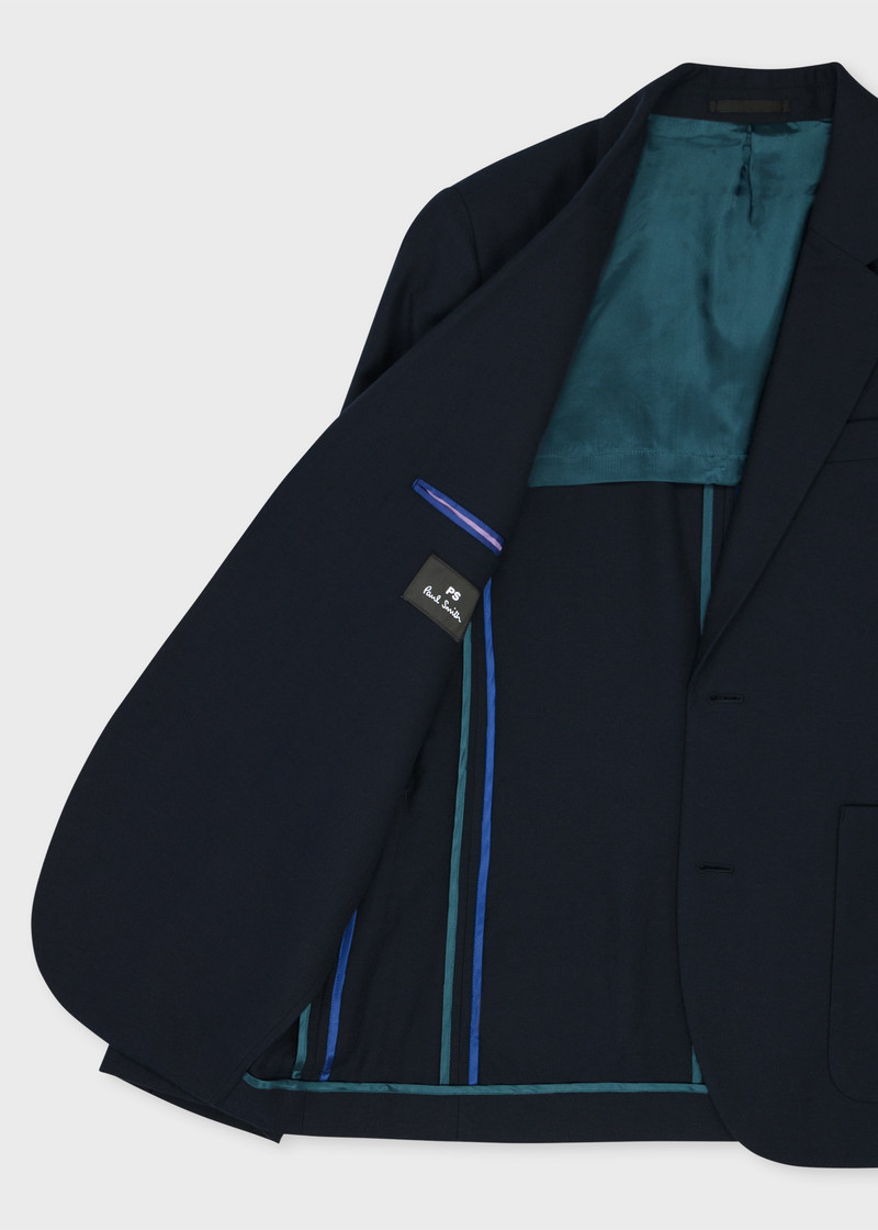 Dark Navy Wool And Cotton-Blend Suit 4